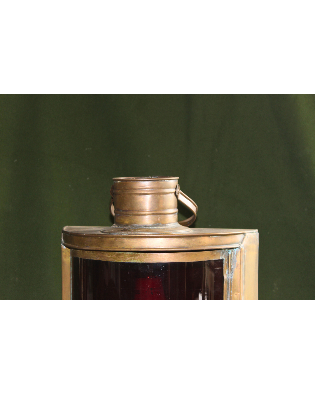 Luminária Náutica Vintage - Lanterna de Bombordo em Latão com Vidro Vermelho (Adaptada)