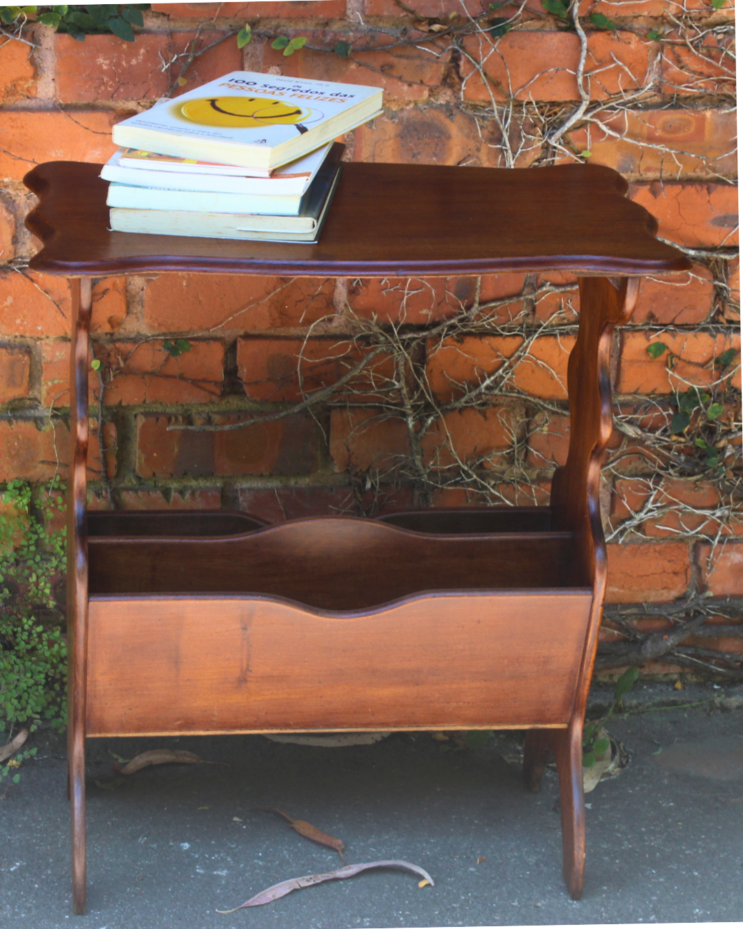 Revisteiro e Mesa Lateral em Madeira Estilo Clássico (Restaurado)
