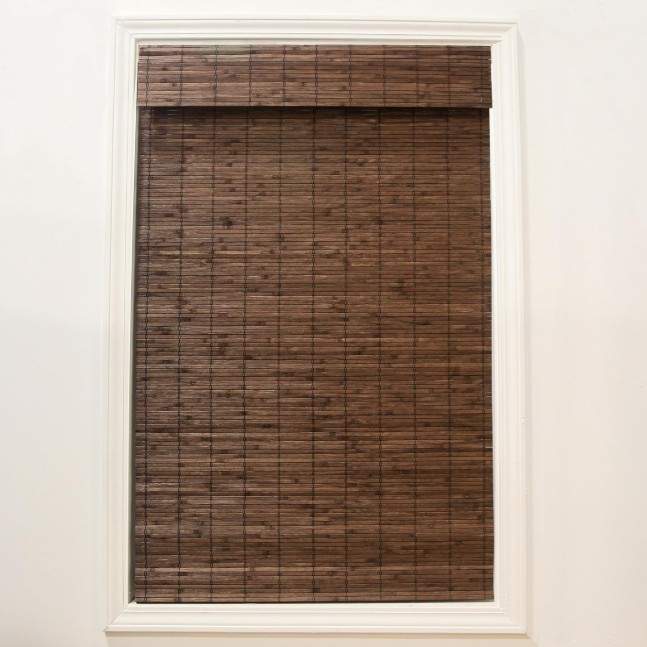 Radiance Cordless Bamboo Roman Shades for Windows - Flatstick Bamboo Blinds for Semi-Private Light Control - Easy to Lift & Fold Up Window Shades