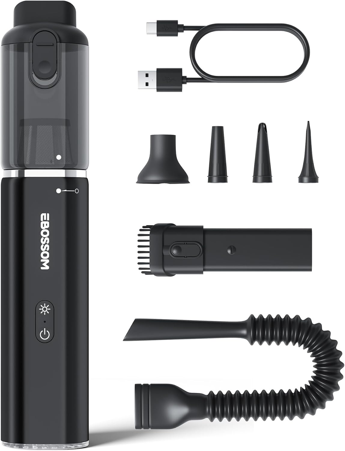 Car Vacuum with 21000Pa High Power Suction, Portable Mini Vacuum for Car&Office&Pet Hair, 2 Modes, 30 Mins Runtime, 4 in 1 Vacuum Cleaner with LED, Cordless Handheld Vacuum V8 Ultra