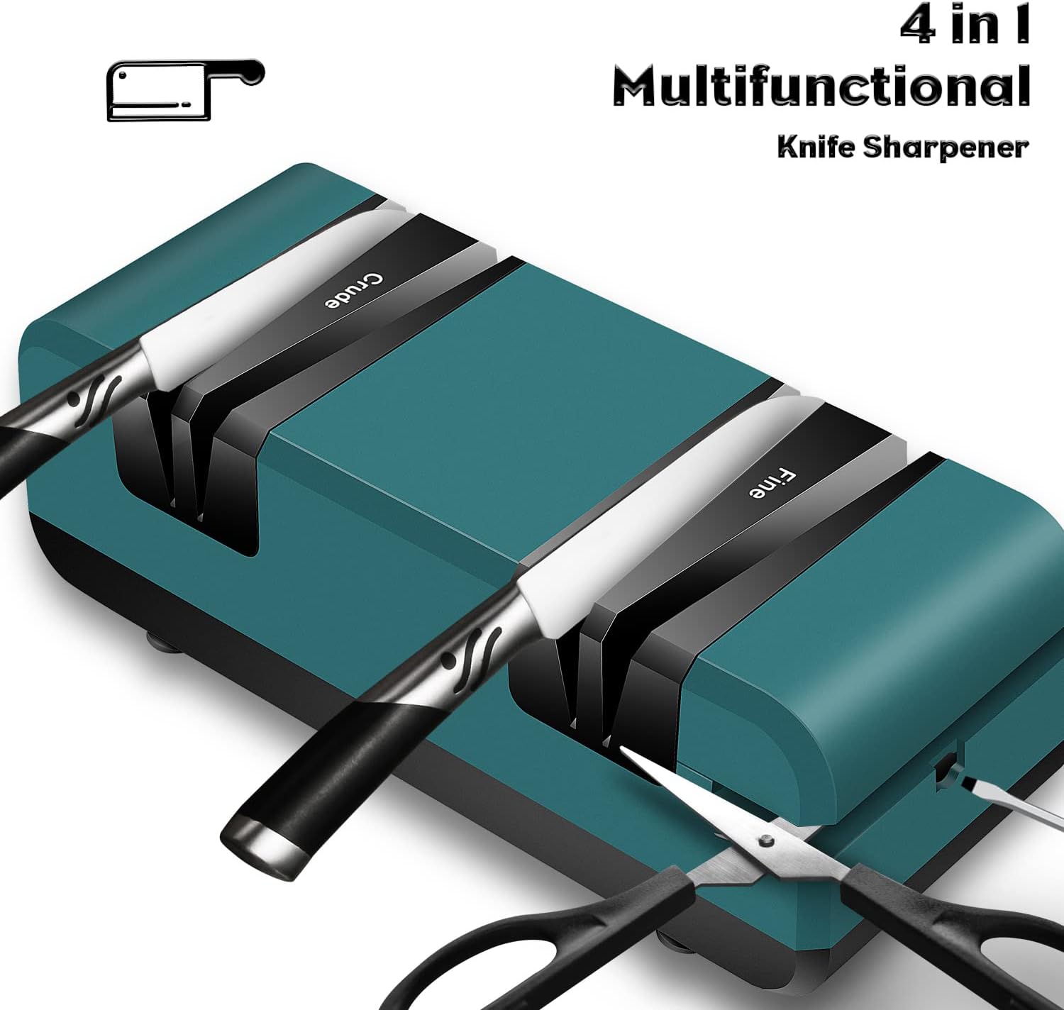 Knife Sharpener, Electric Knife Sharpener with 2-Stages Sharpening & Polishing, Knife Sharpener Tool for Kitchen Knives, Knife Sharpener Electric for Scissors and Slotted Screwdriver