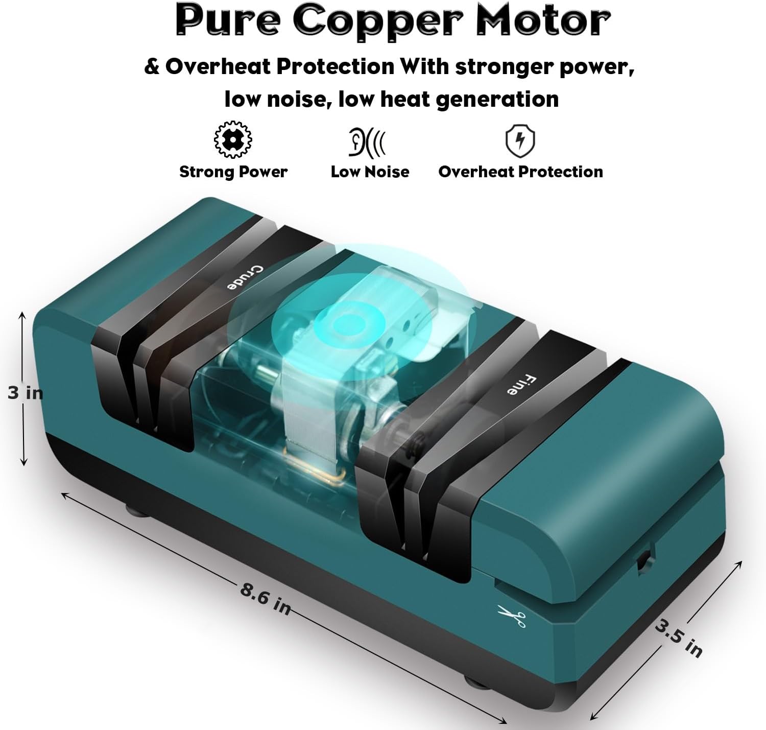 Knife Sharpener, Electric Knife Sharpener with 2-Stages Sharpening & Polishing, Knife Sharpener Tool for Kitchen Knives, Knife Sharpener Electric for Scissors and Slotted Screwdriver
