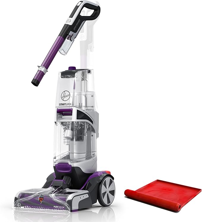 Carpet Cleaner  Hoover, Purple SmartWash Automatic Carpet Cleaner Spot Chaser Stain Remover Wand, Shampooer Machine for Pets, with Storage Mat, FH53050