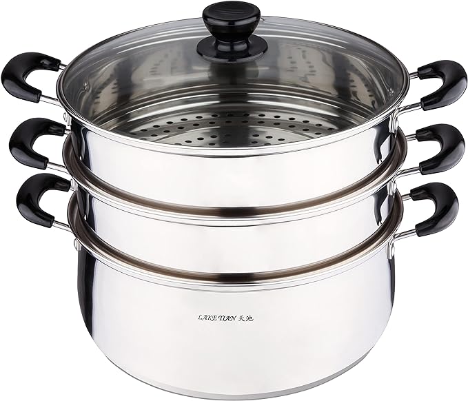 Stainless Steel Steamer Set 3 Tier Multi Tier Layer Stainless Steel Steamer Pot For Cooking With Stackable Pan Insert/Lid, Food Steamer, Vegetable Steamer Cooker, Steamer Cookware Pot, Vaporeras Para Tamales, Multilayer 16 