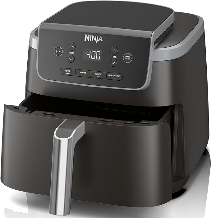 Ninja Air Fryer Ninja Air Fryer Pro 4-in-1 with 5 QT Capacity, Air Fry, Roast, Reheat, Dehydrate, Air Crisp Technology with 400F for hot, crispy results in just minutes, Nonstick Basket & Crisper Plate, Grey, AF141