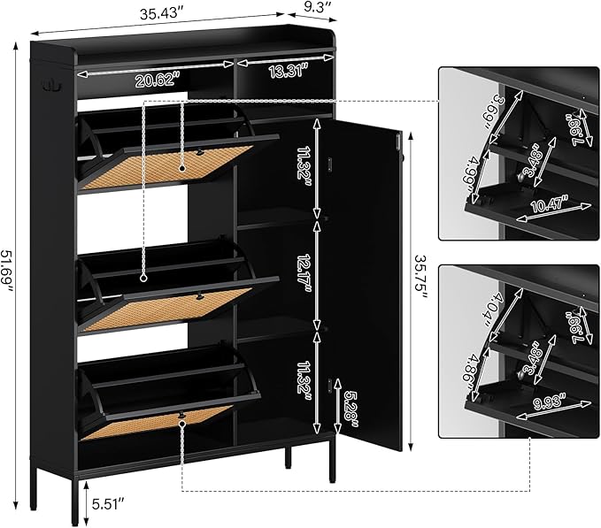 Multi-Tier Shoe Cabinet