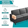 BALUS 78" 4 Piece Living Room Sofa Set, 3 Seater Sofa with Storage Ottoman and Loveseat and Armchair Furniture Set, Modern Linen L Shaped Sectional Couches for Living Room Apartment (Dark Grey)