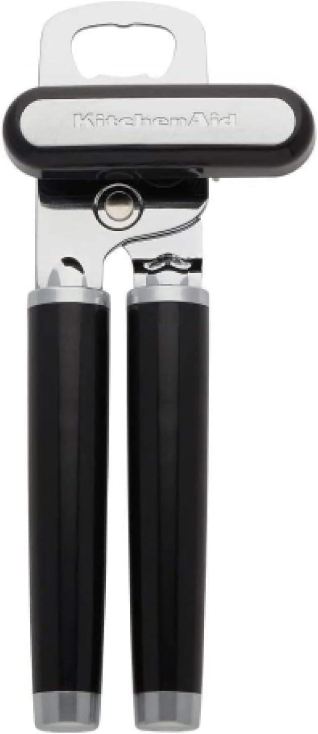 KitchenAid Can Opener KitchenAid Classic Multifunction Can Opener and Bottle Opener Easy to Use, Razor Sharp Stainless Steel Cutting Wheel, Soft Ergonomic Handles, Black