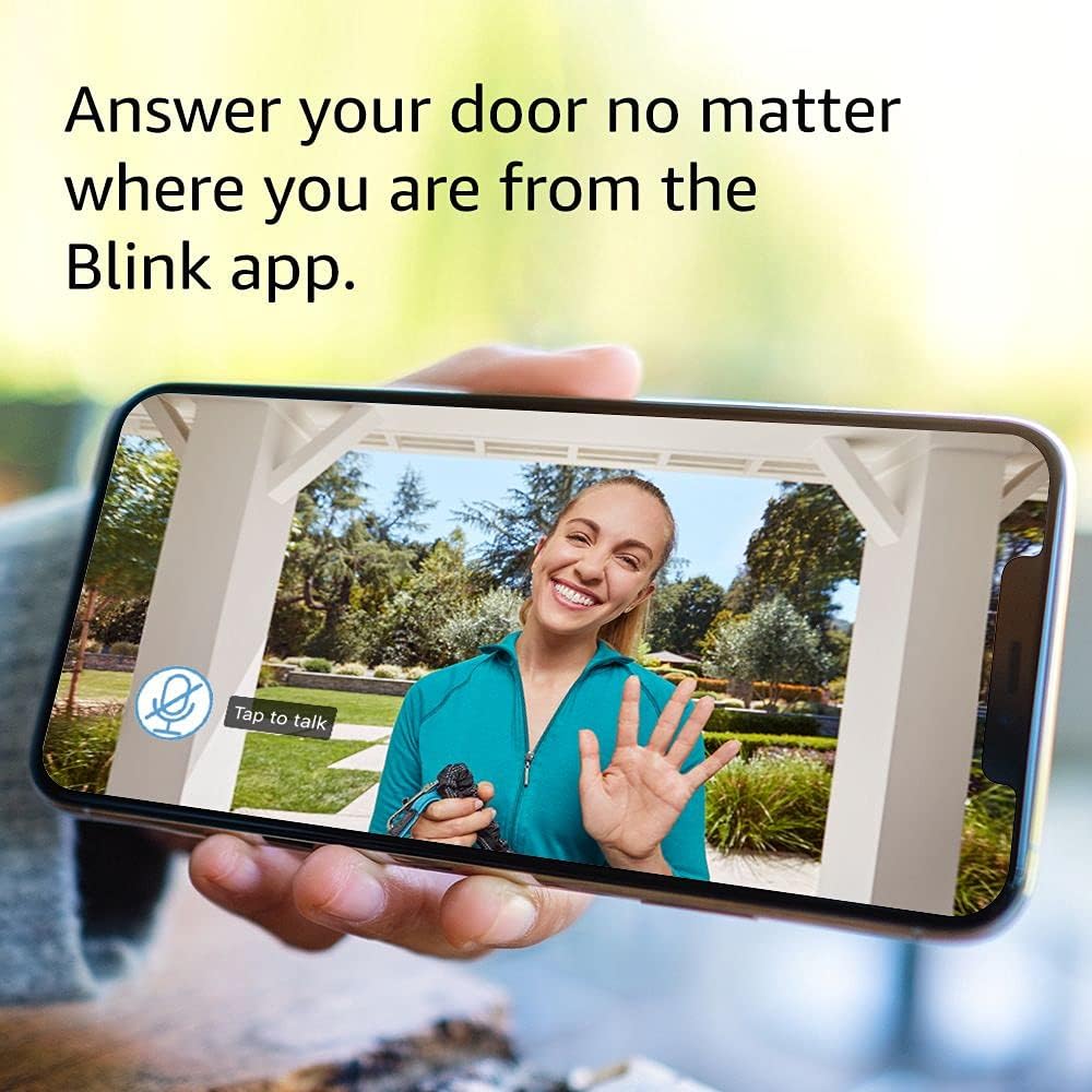 Blink Video Doorbell  Blink Video Doorbell (newest model), Two-way audio, HD video, motion and chime app alerts and Alexa enabled — wired or wire-free (Black)