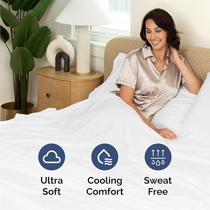 Luxury Bedding Set Queen Size 4 Piece Sheet Set - Comfy Breathable & Cooling Bed Sheets Set - Hotel Luxury Bedding for Women, Men, Kids & Teens - Deep Pockets, Easy Secure Fit, Soft and Wrinkle Free - Oeko-Tex - White