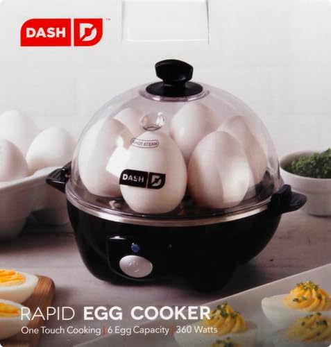 Dash Rapid Egg Cooker DASH Rapid Egg Cooker: 6 Egg Capacity Electric Egg Cooker for Hard Boiled Eggs, Poached Eggs, Scrambled Eggs, or Omelets with Auto Shut Off Feature - Black