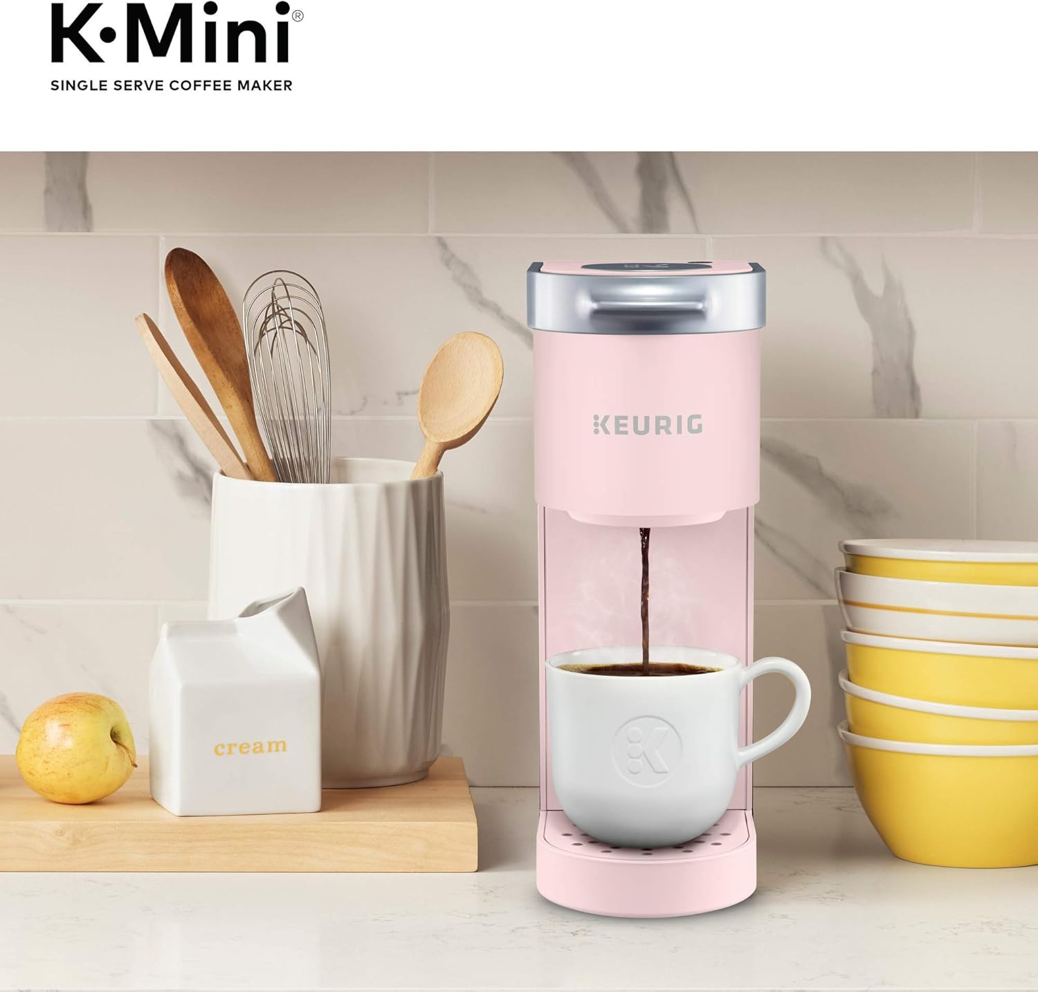 Keurig K-Mini Single Serve Coffee Make Keurig K-Mini Single Serve K-Cup Pod Coffee Maker, 6 to 12oz Brew size, with Cord Storage, Perfect for Small Spaces, Dusty Roser