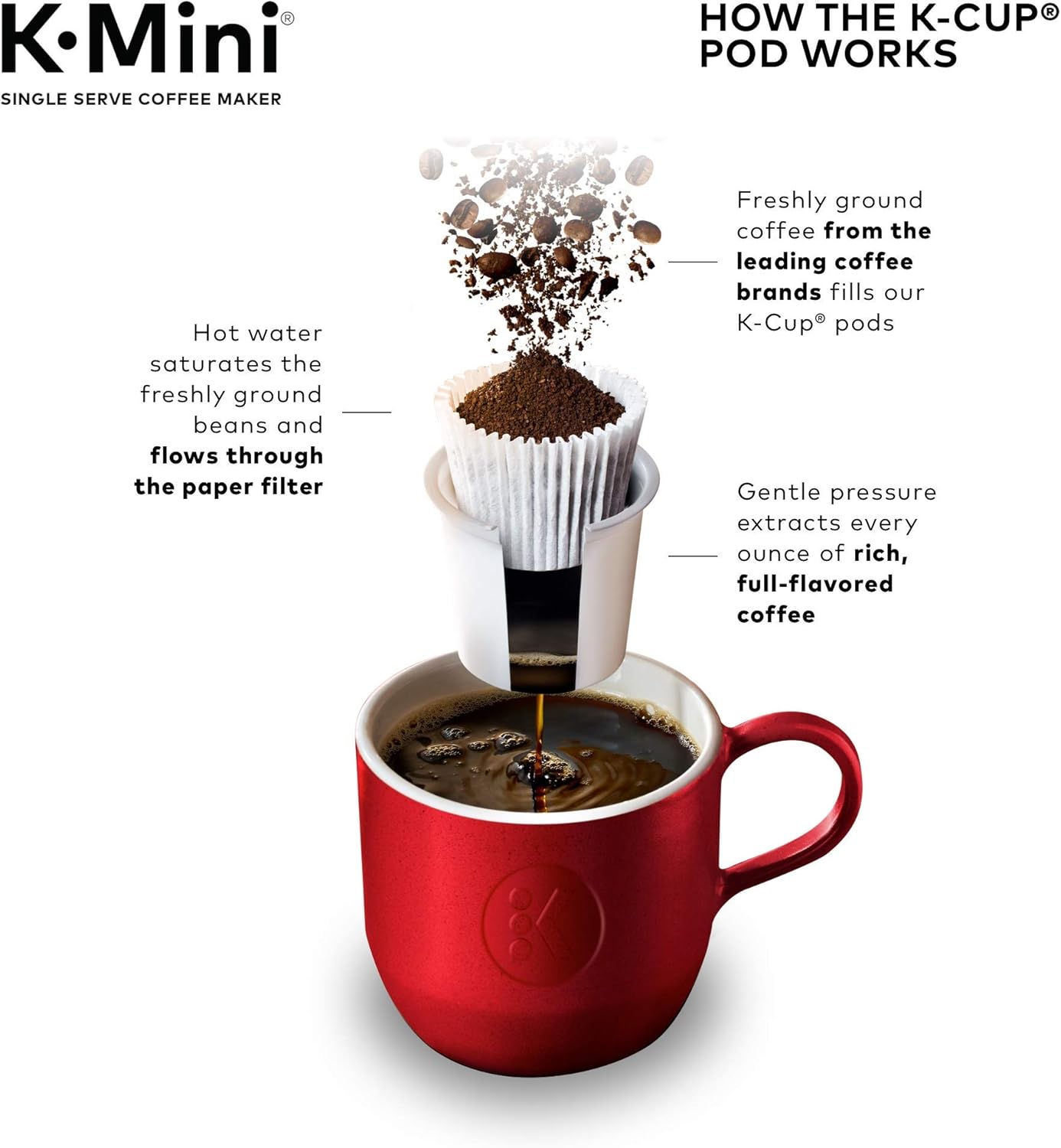 Keurig K-Mini Single Serve Coffee Make Keurig K-Mini Single Serve K-Cup Pod Coffee Maker, 6 to 12oz Brew size, with Cord Storage, Perfect for Small Spaces, Dusty Roser