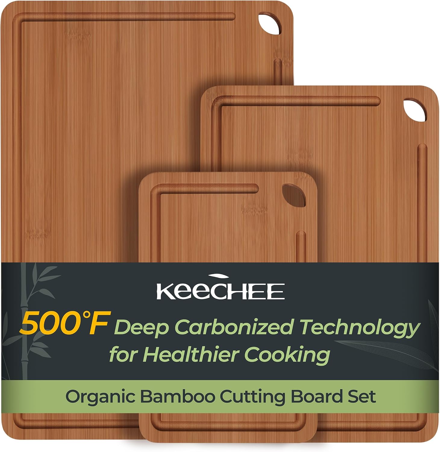 Organic Bamboo Cutting Board Set