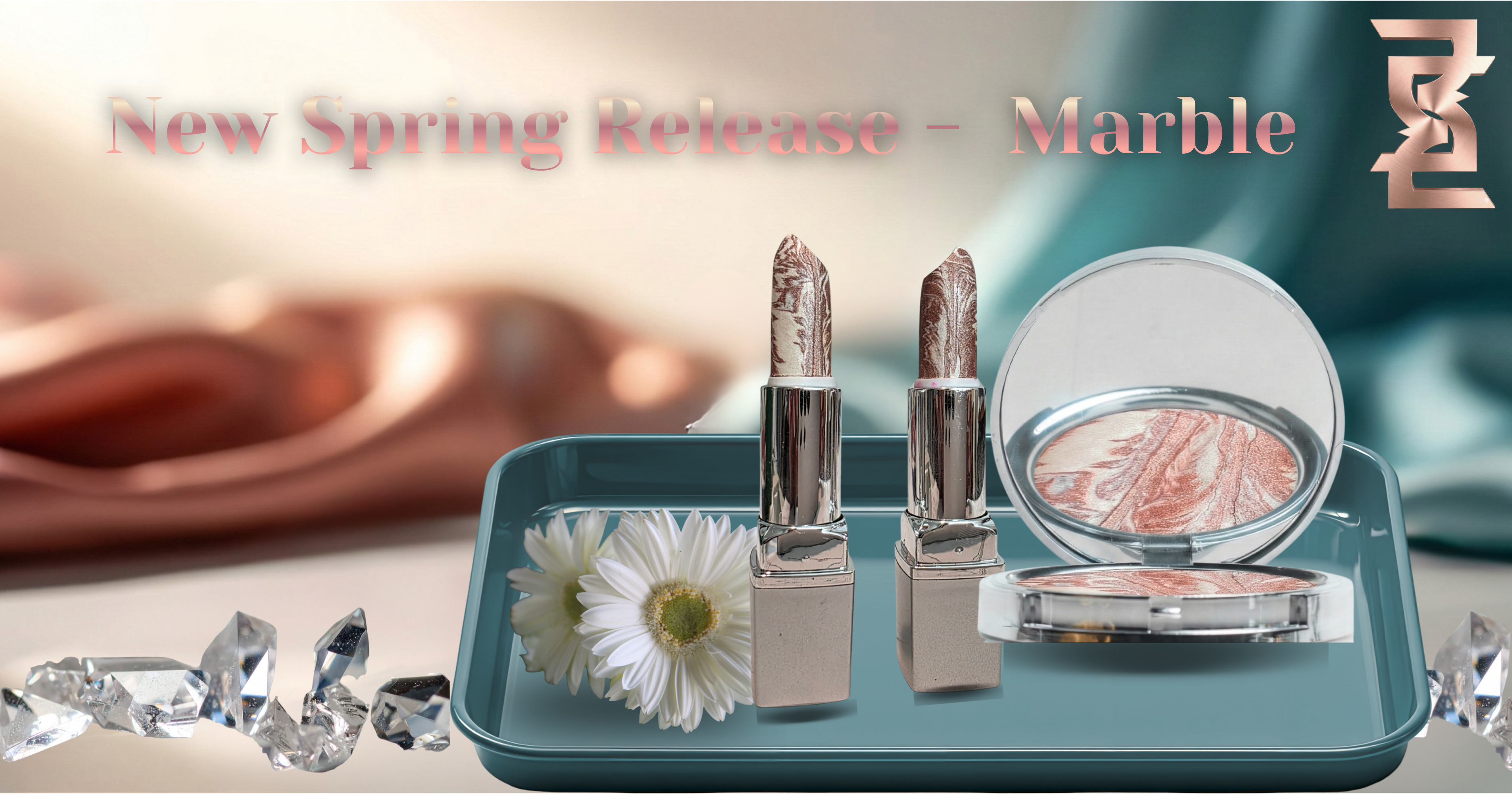 Marble Lipstick & Highlighter Set