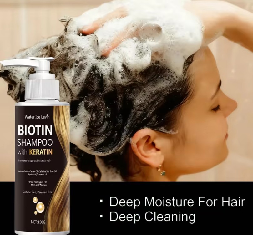 Premium Keratin & Biotin Complex Shampoo: Caffeine & Castor Oil Formula for Hair Growth & Strength