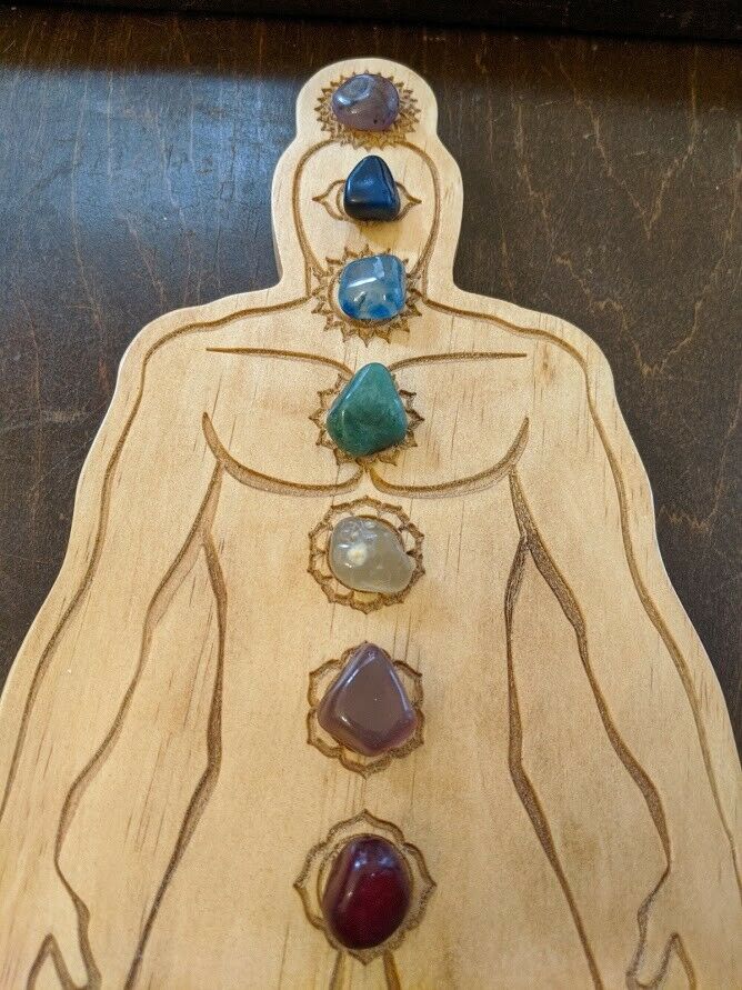 Large Free-Standing Chakra Board w/ Crystals Set