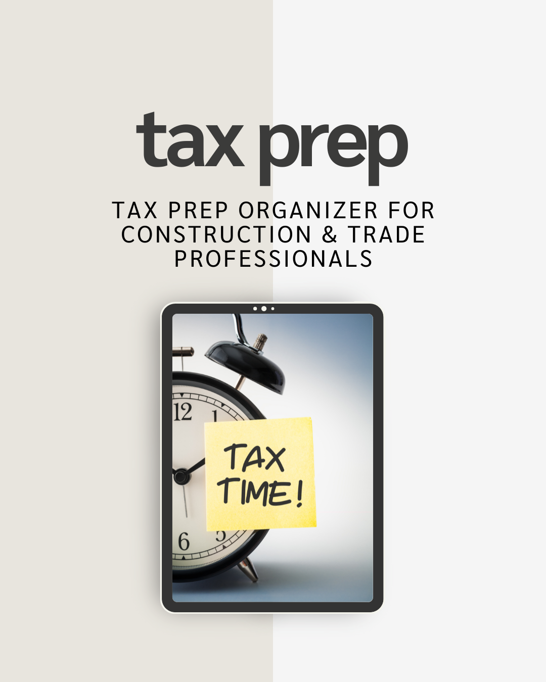 Tax Prep Organizer for Construction & Trade Professionals