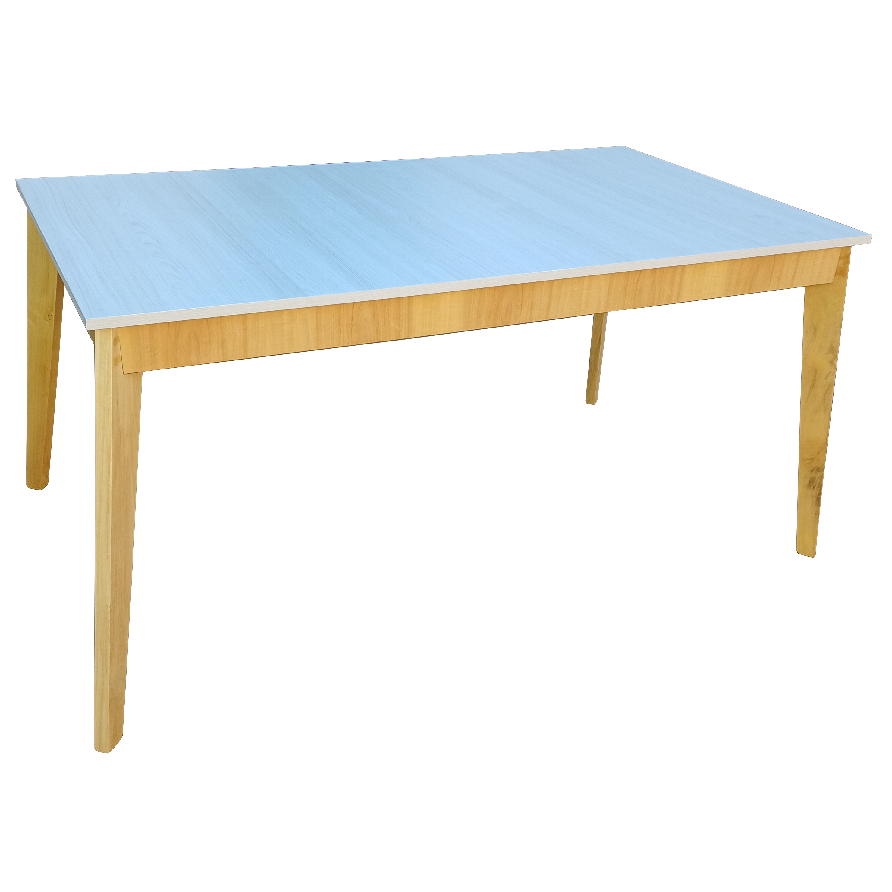 Mesa BIANCA tapa Melamina Teka Ártico 4 patas cruzadas