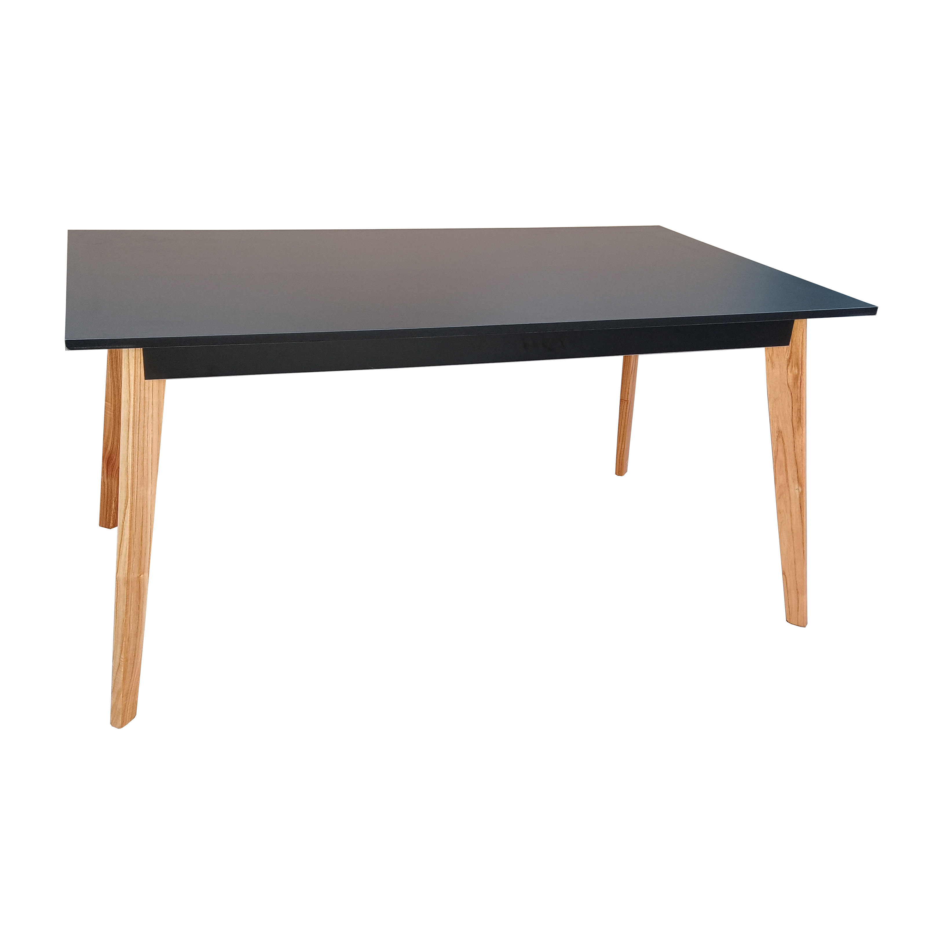Mesa BIANCA tapa Melamina negra 4 patas cruzadas