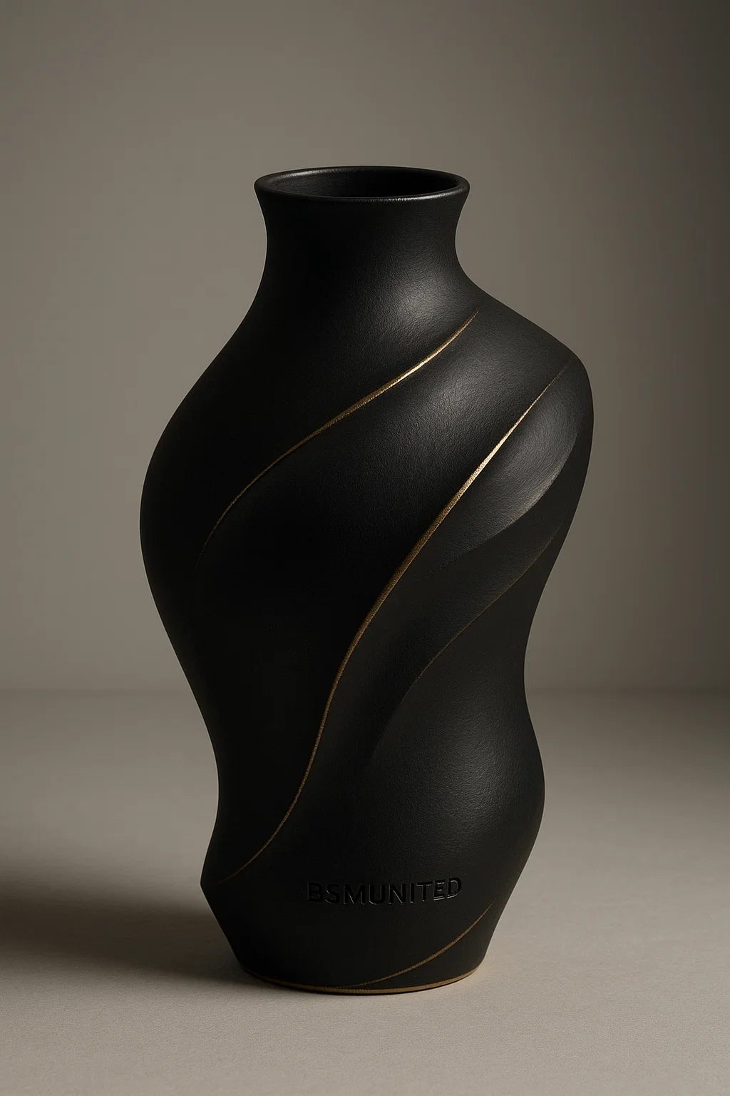 Modern Black Ceramic Vase