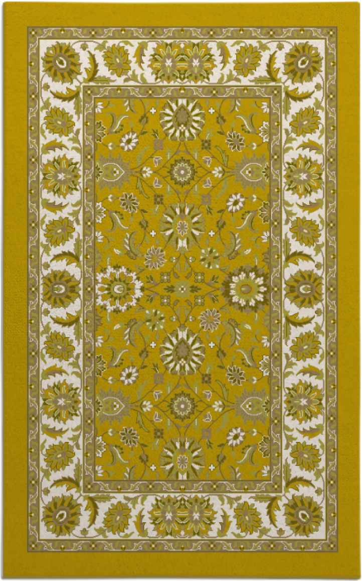 Floral Yellow Area Rug