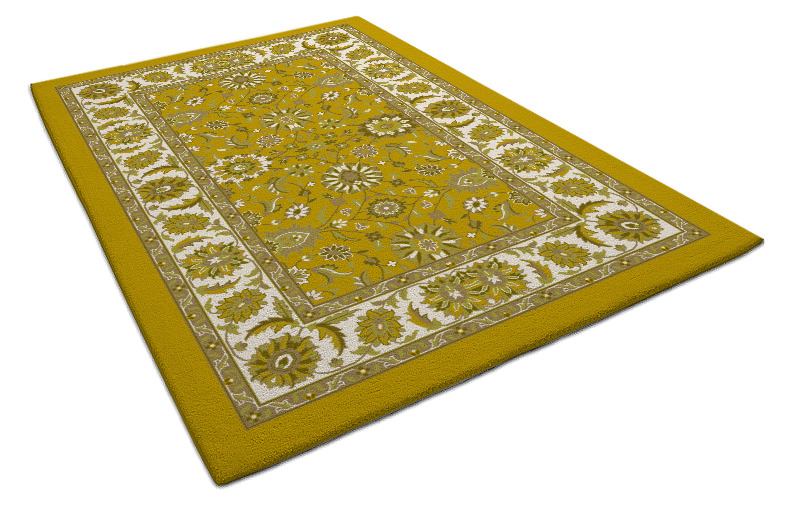 Floral Yellow Area Rug