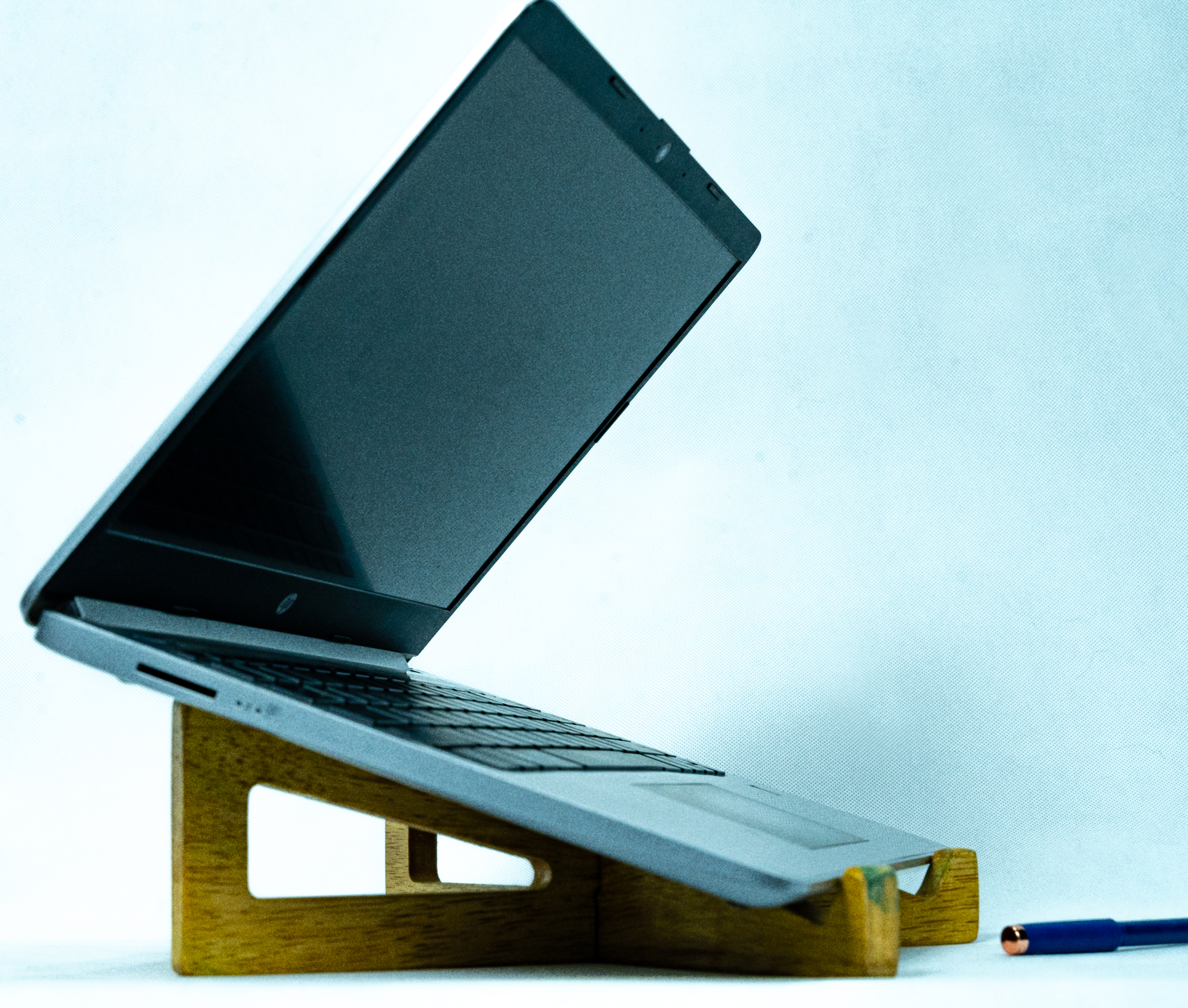 Wooden laptop stand