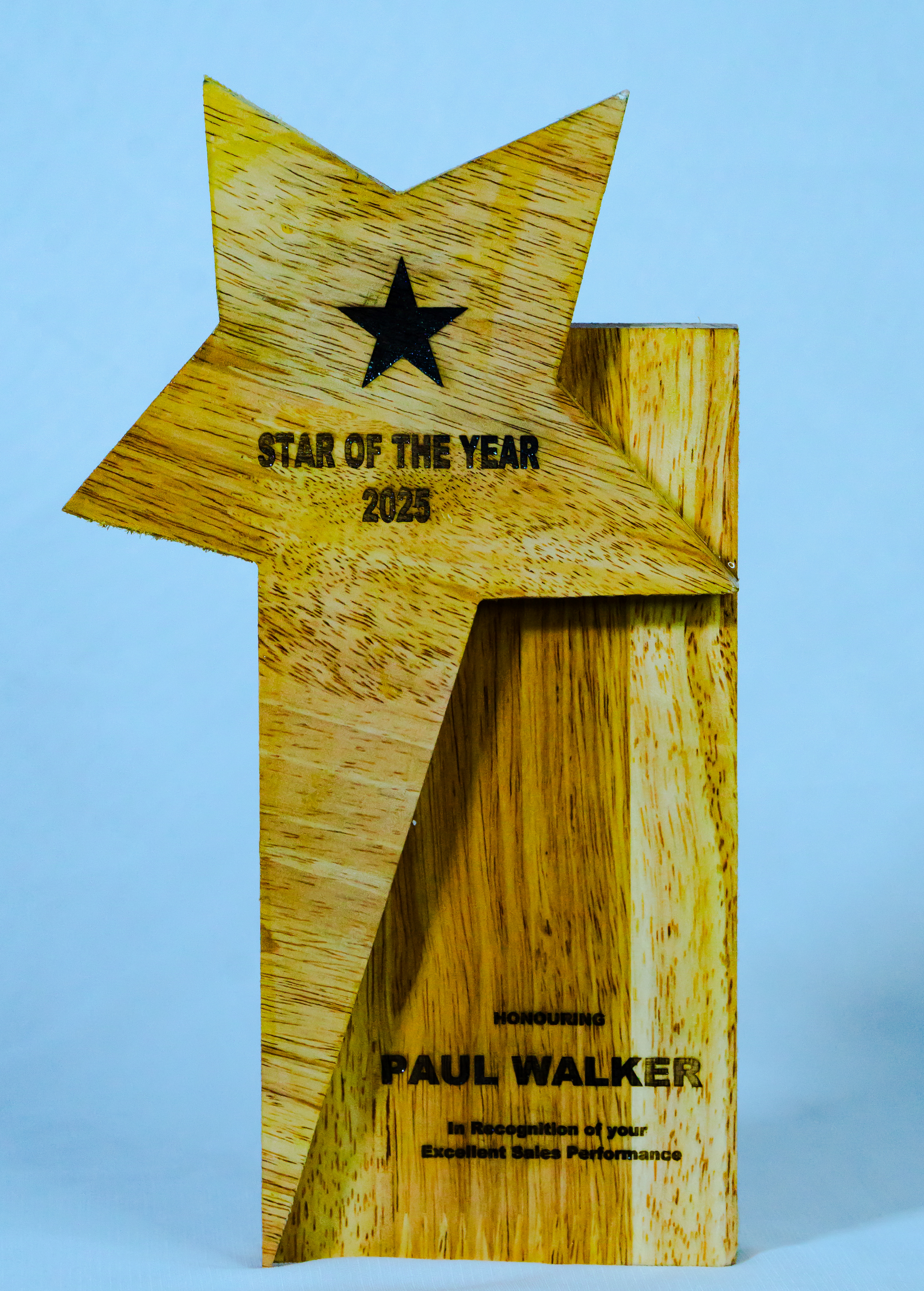 Star of the Year Wooden Trophy