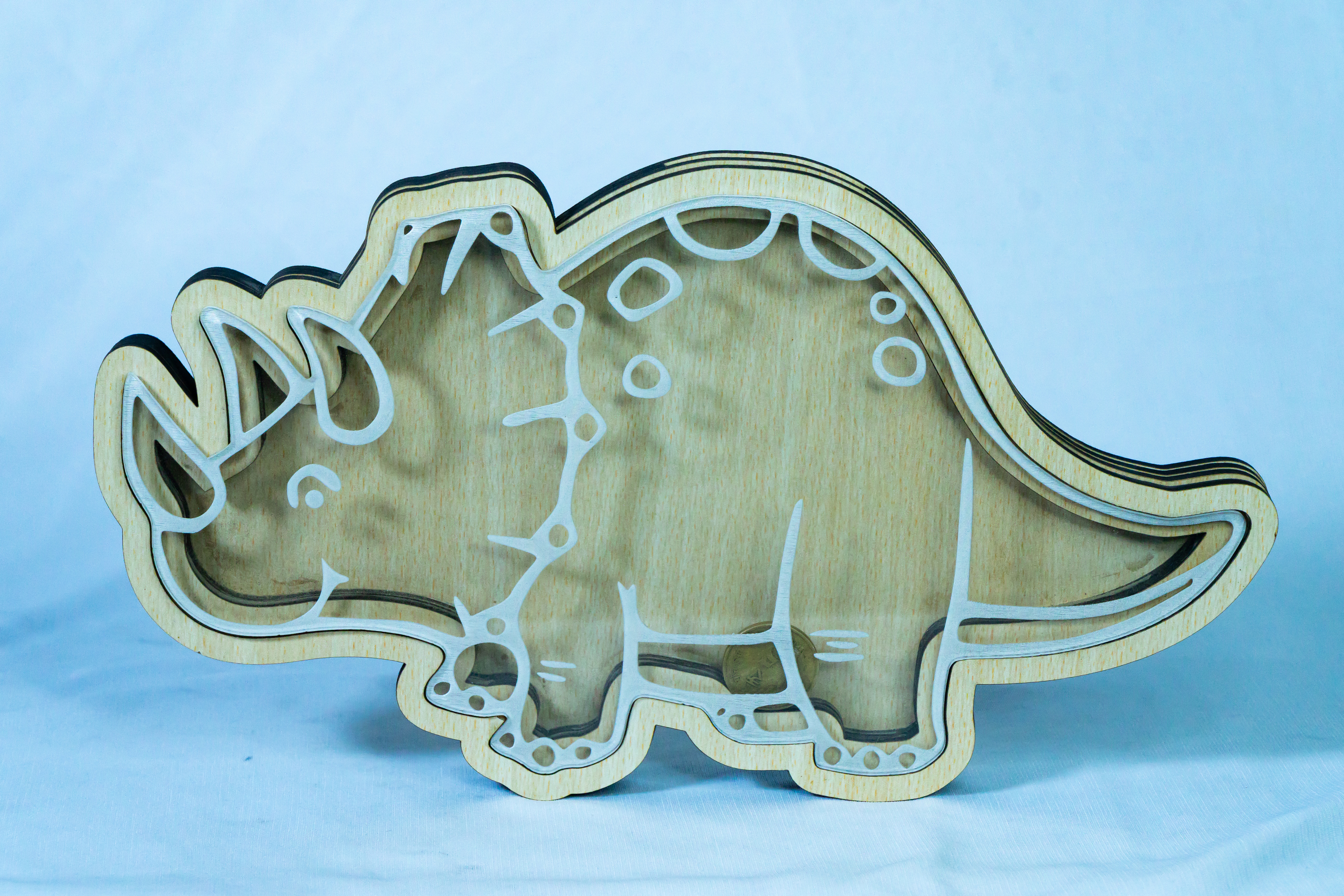 Wooden Dinosaur Piggy Bank