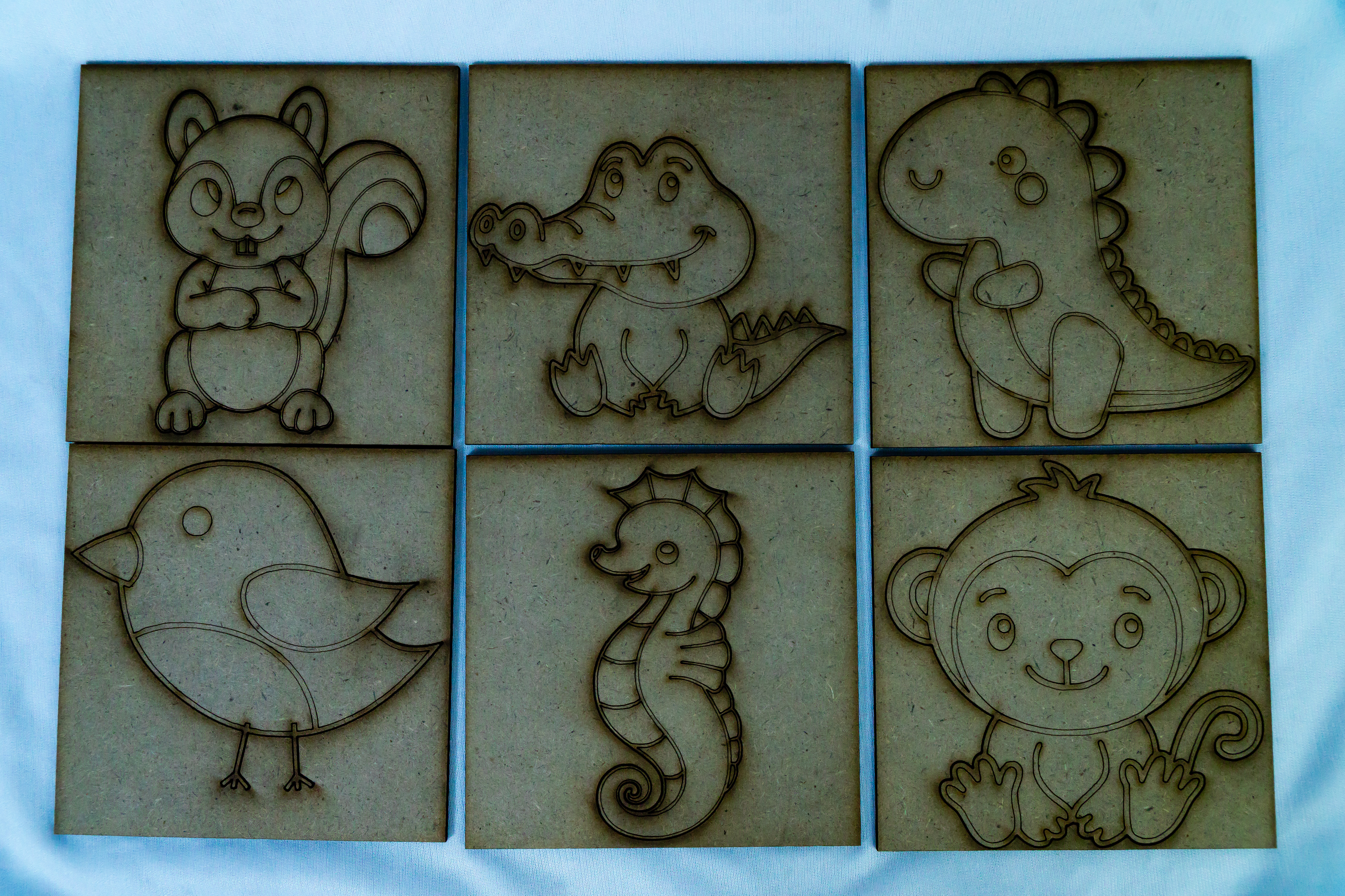 MDF Animals Engraved Set - DIY