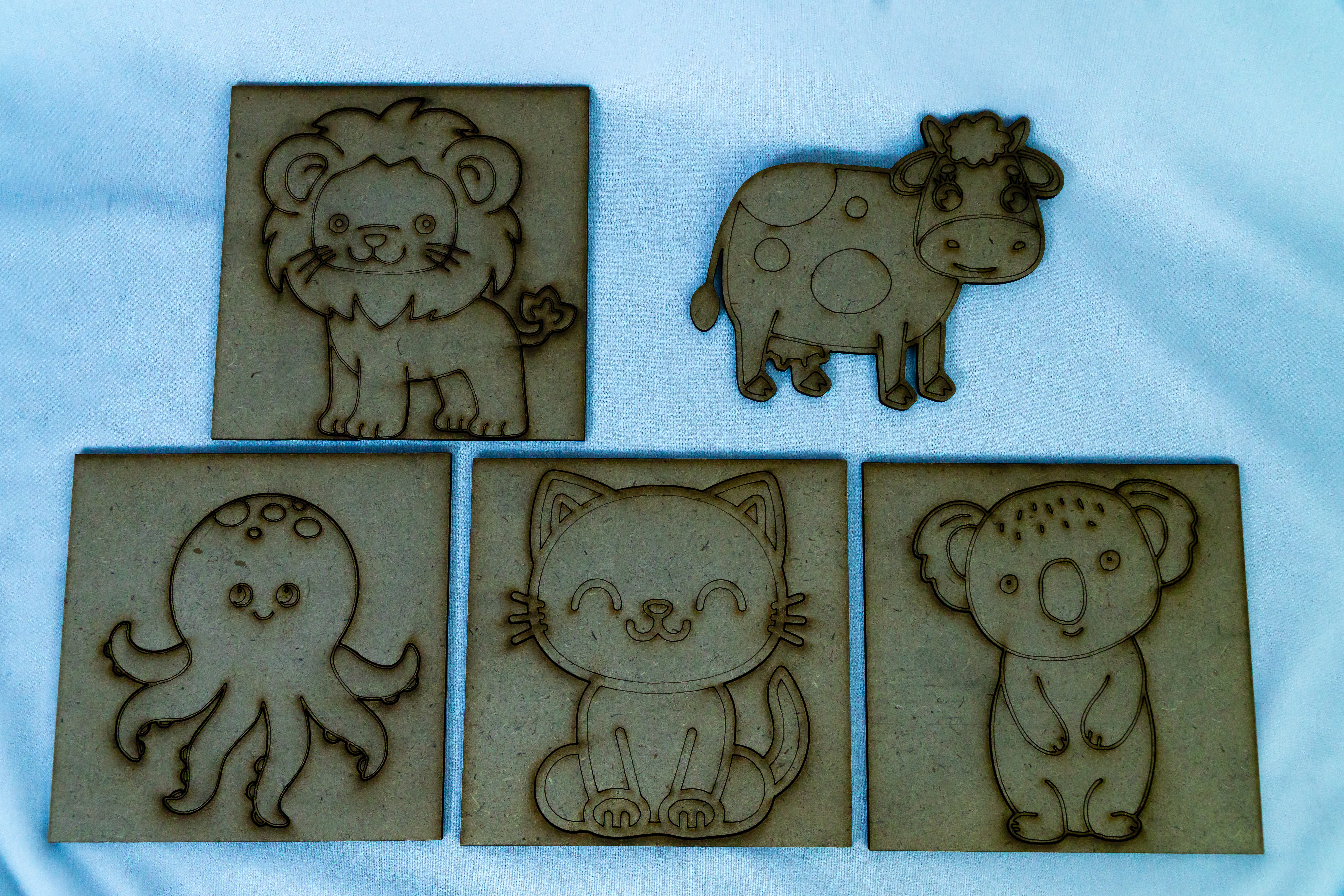 MDF Animals Engraved Set - DIY