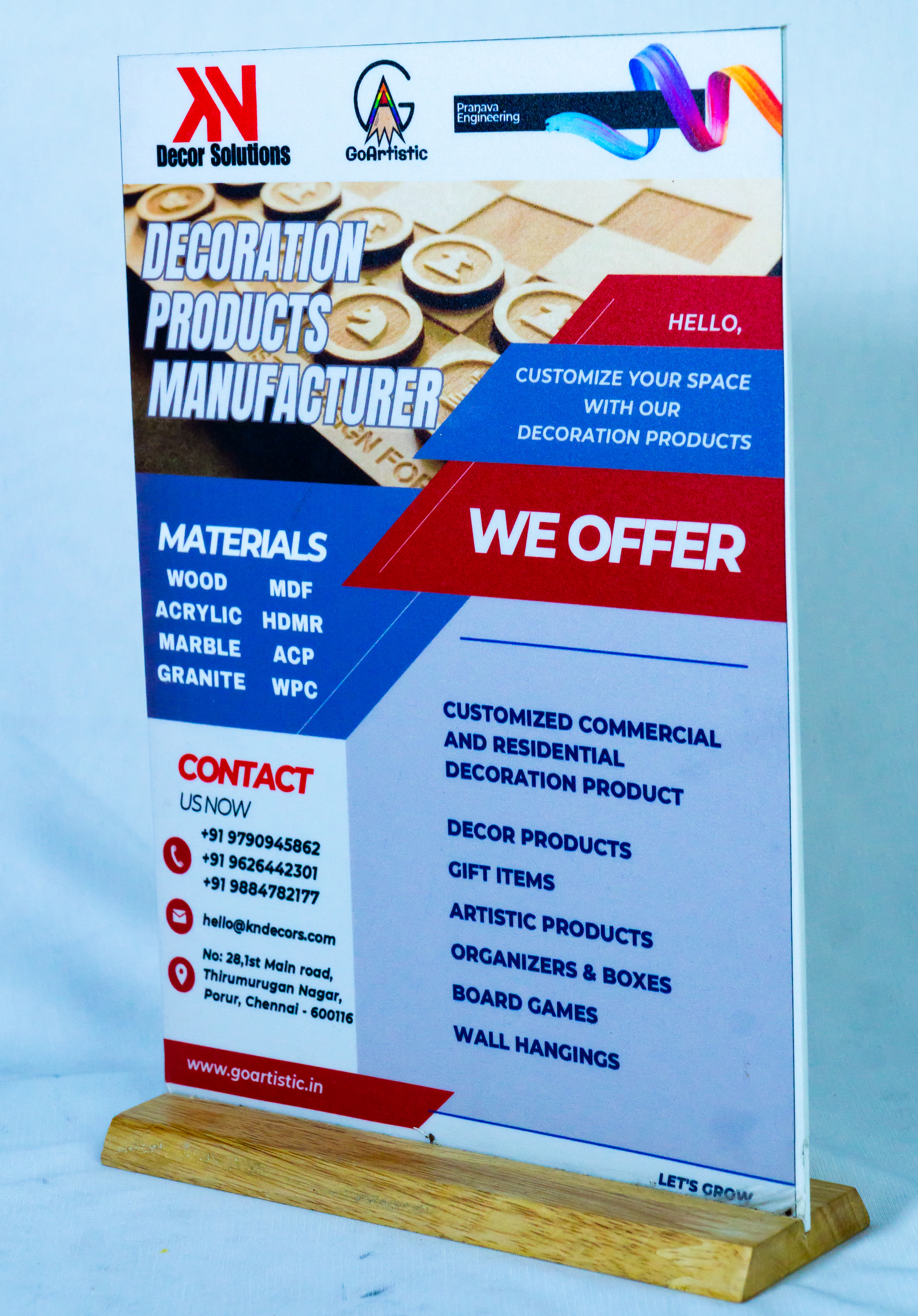 Custom Decoration Products Board