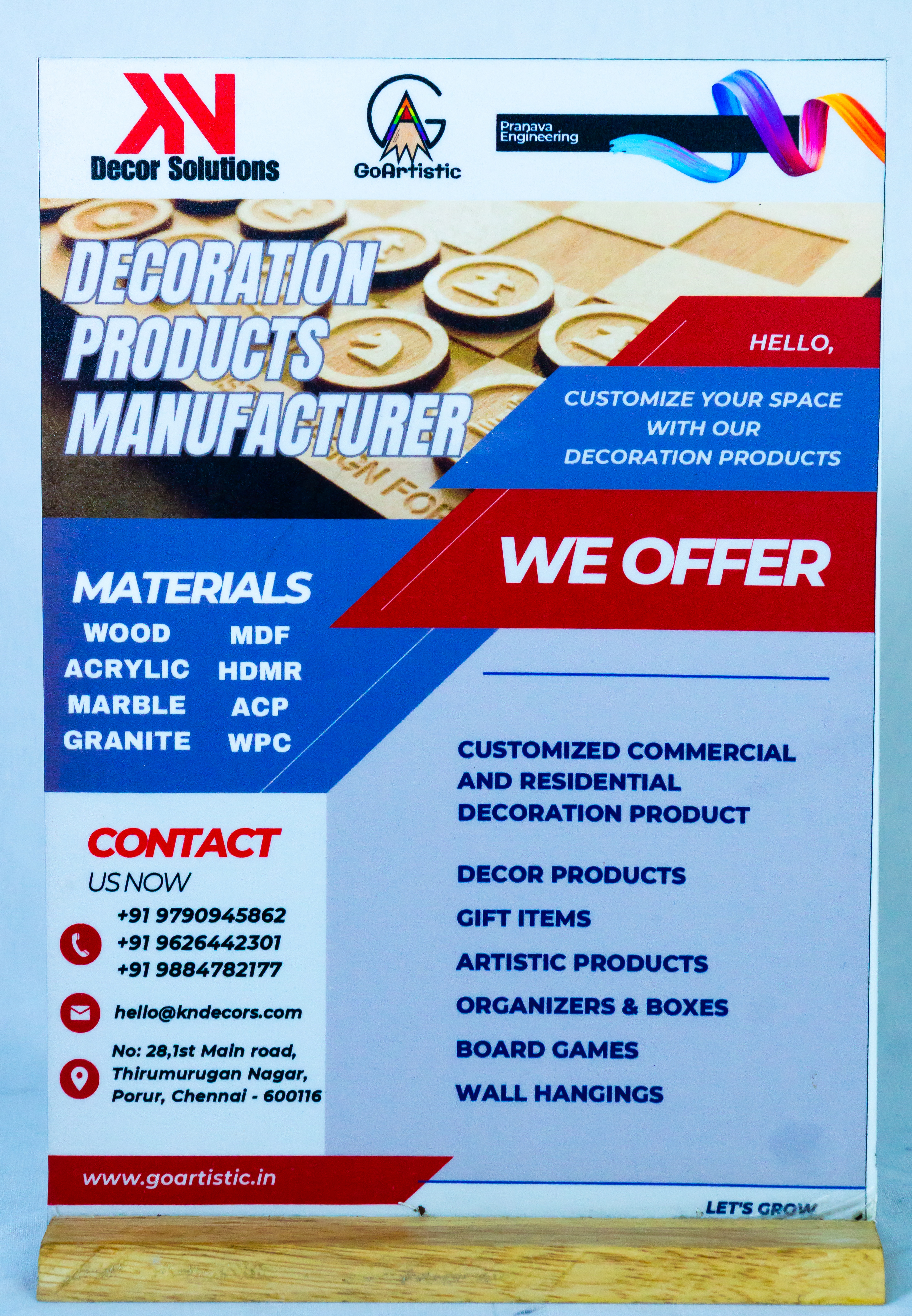 Custom Decoration Products Board