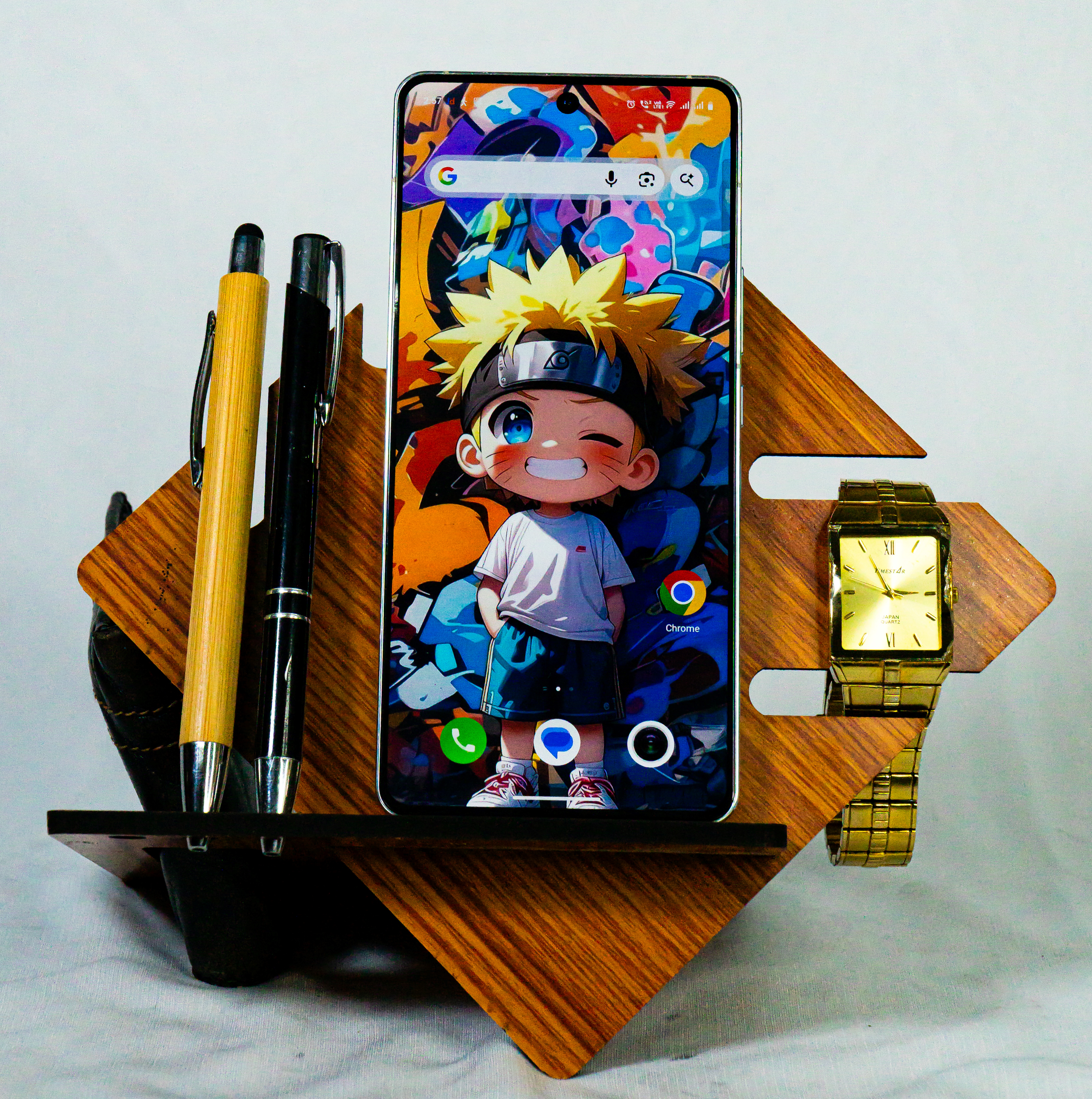 Multi-functional Wooden Desk Organizer