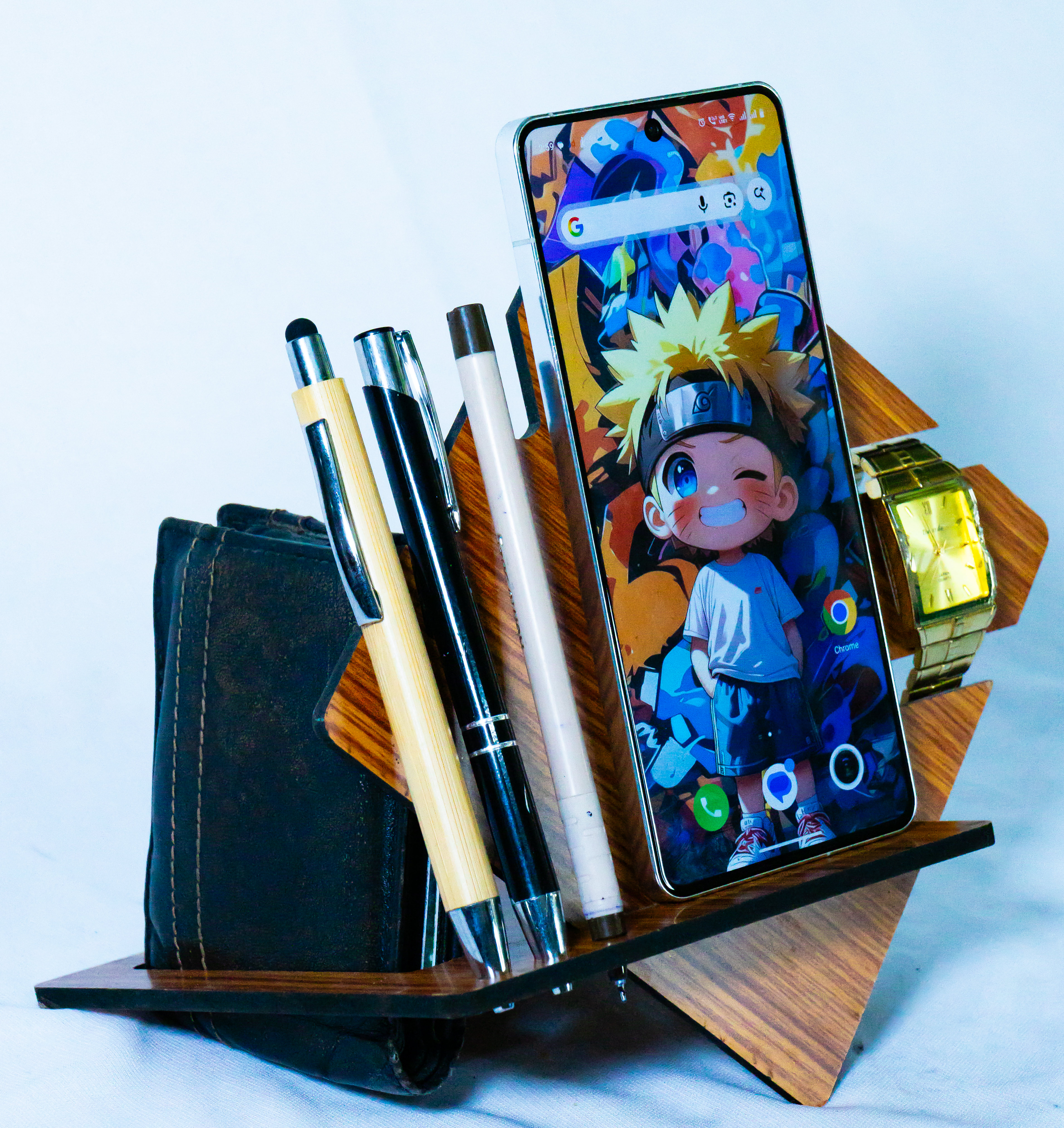 Multi-functional Wooden Desk Organizer