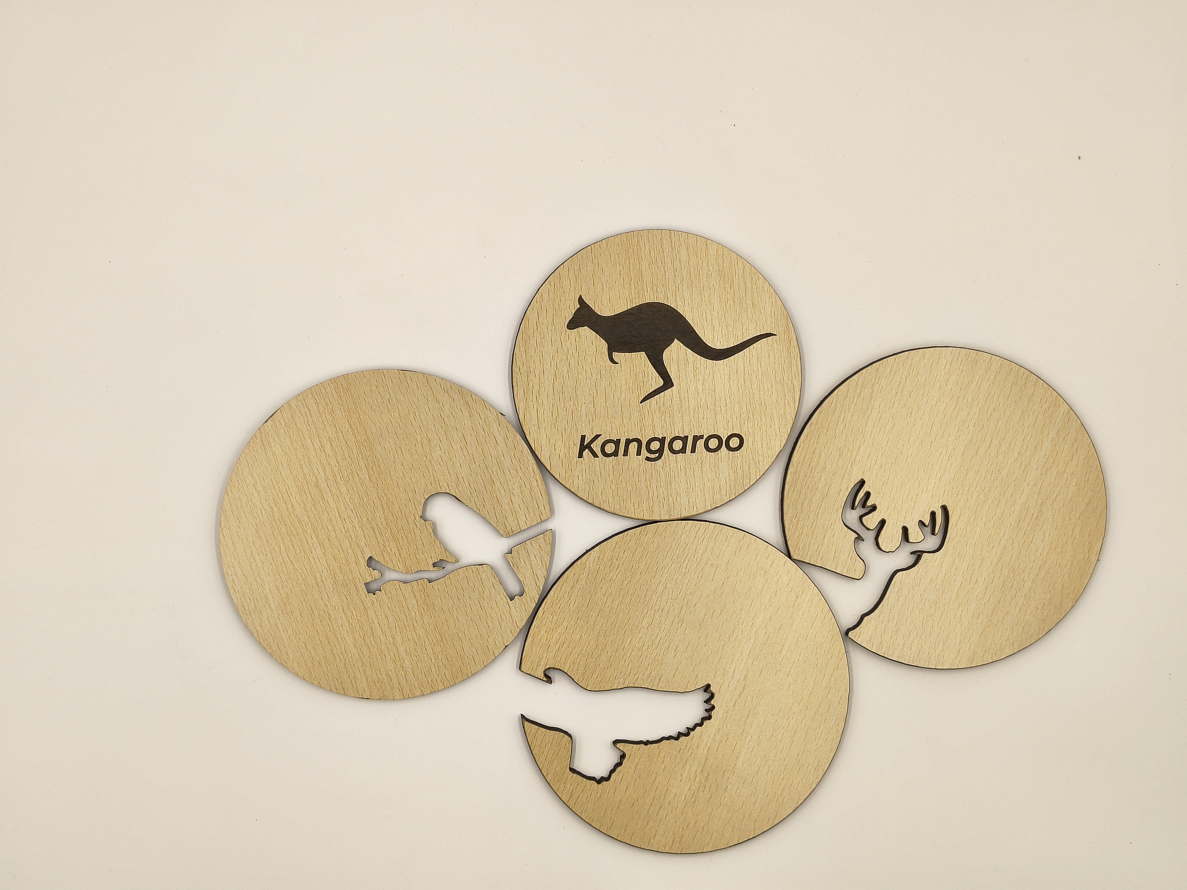 Animal Silhouette Wooden Coasters