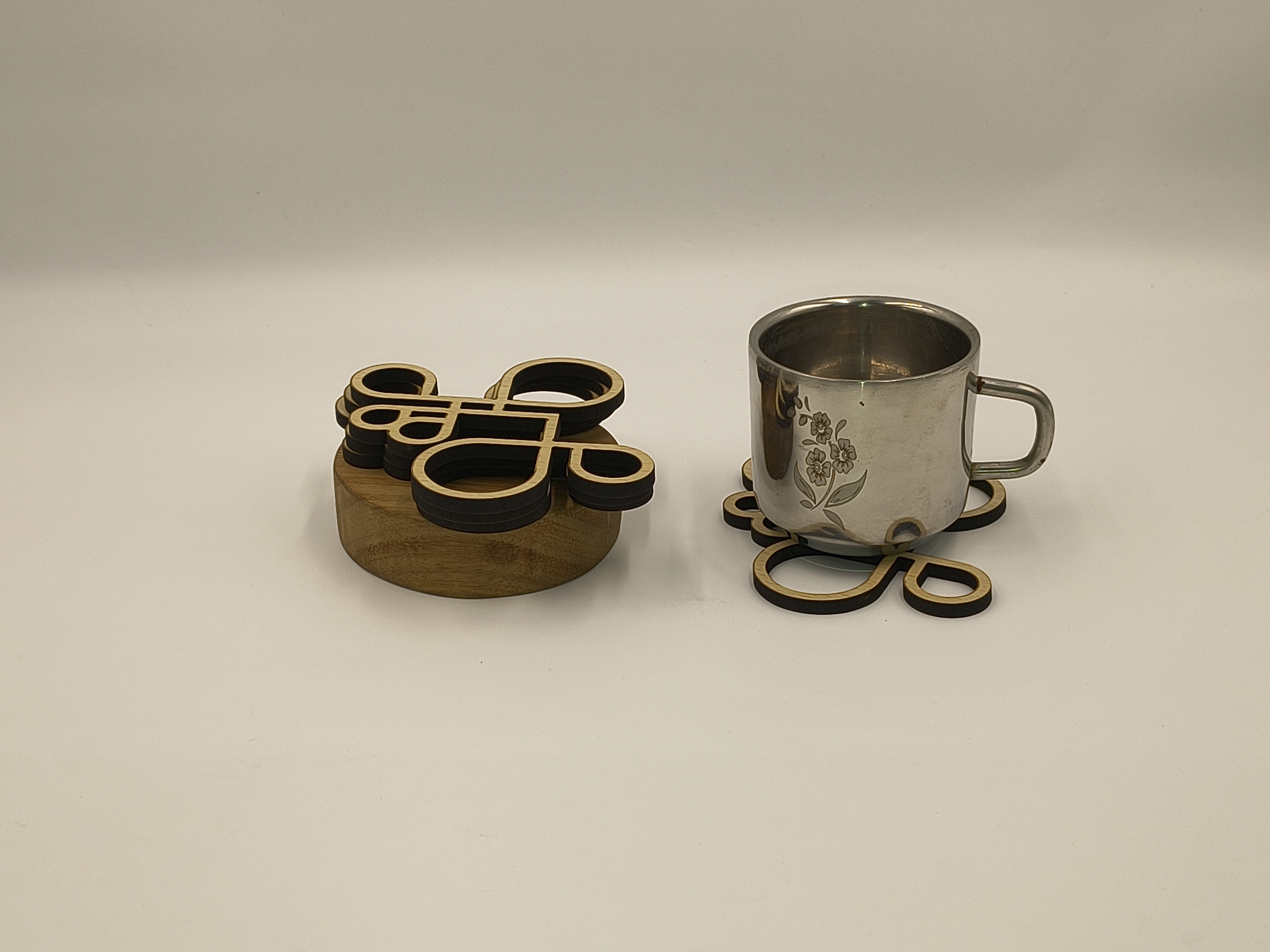 Wooden Command Symbol Coaster Set
