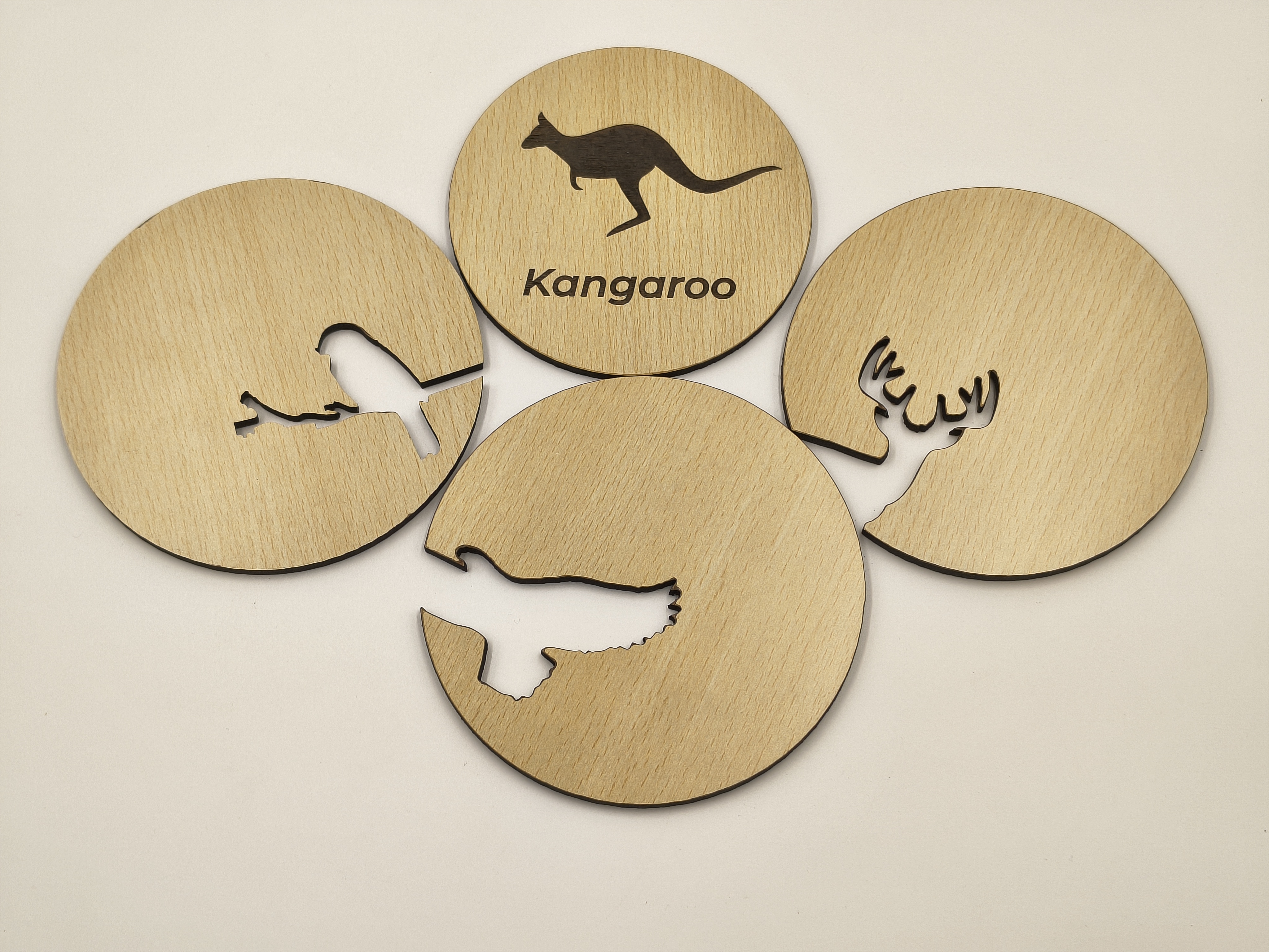 Animal Silhouette Wooden Coasters