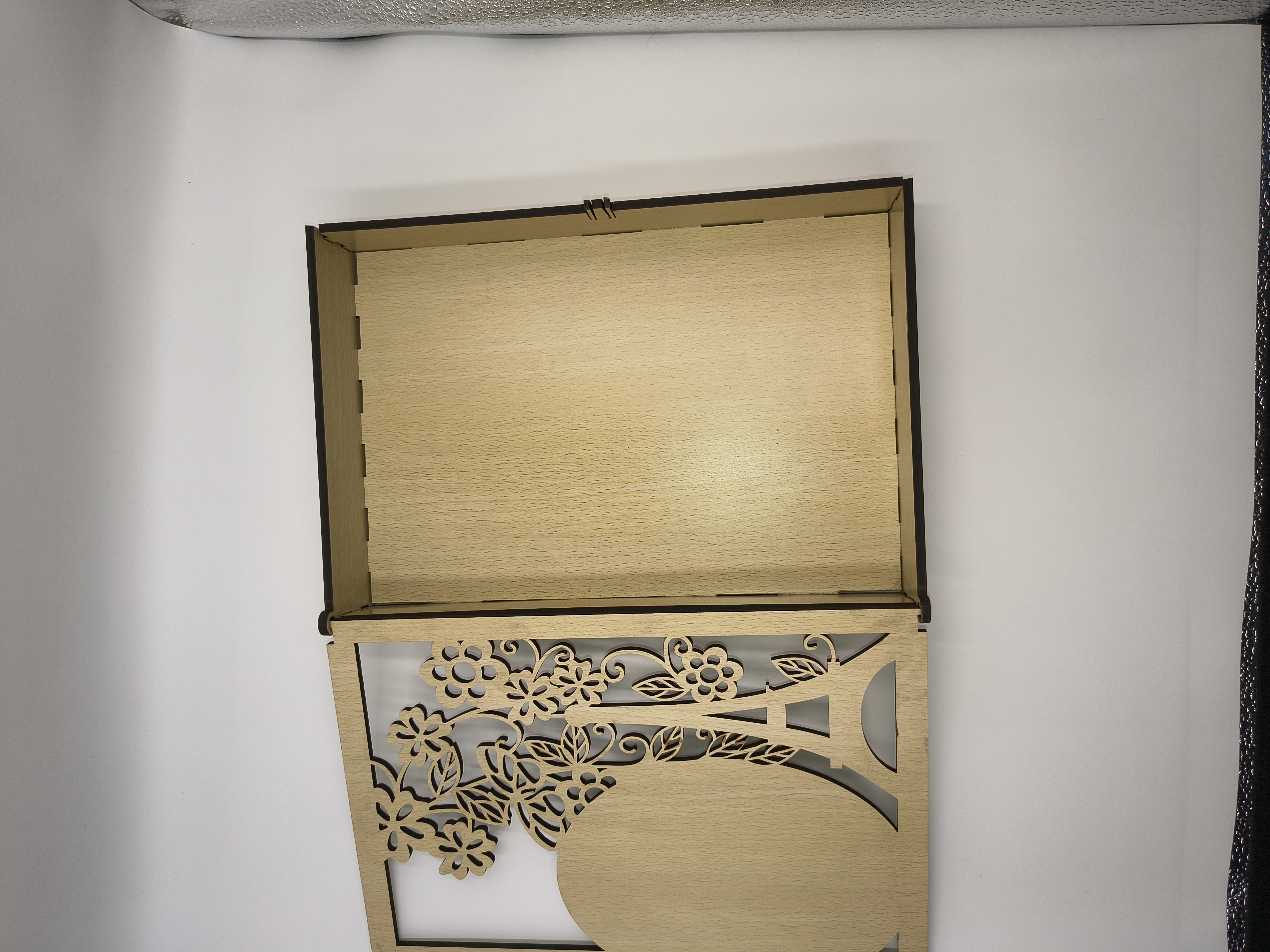 Wooden Decorative Box with Eiffel Tower Design
