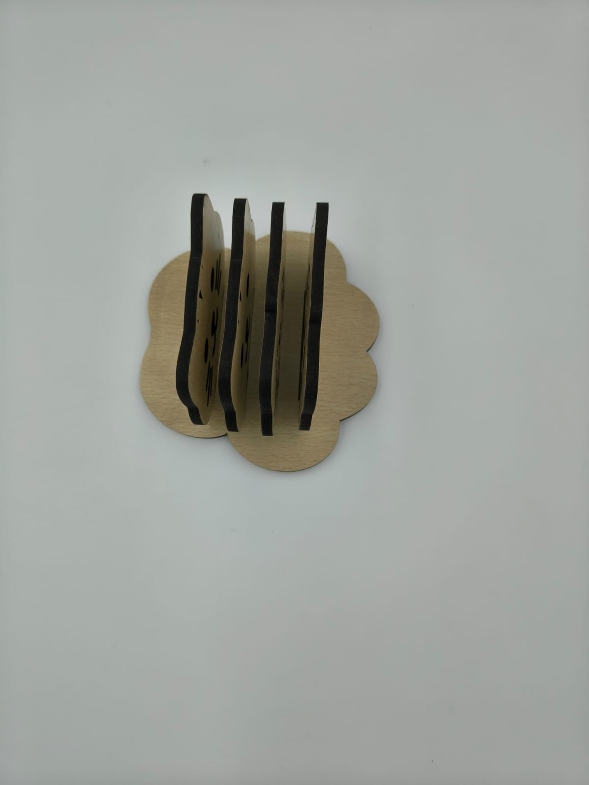 Wooden Cat Coaster Set