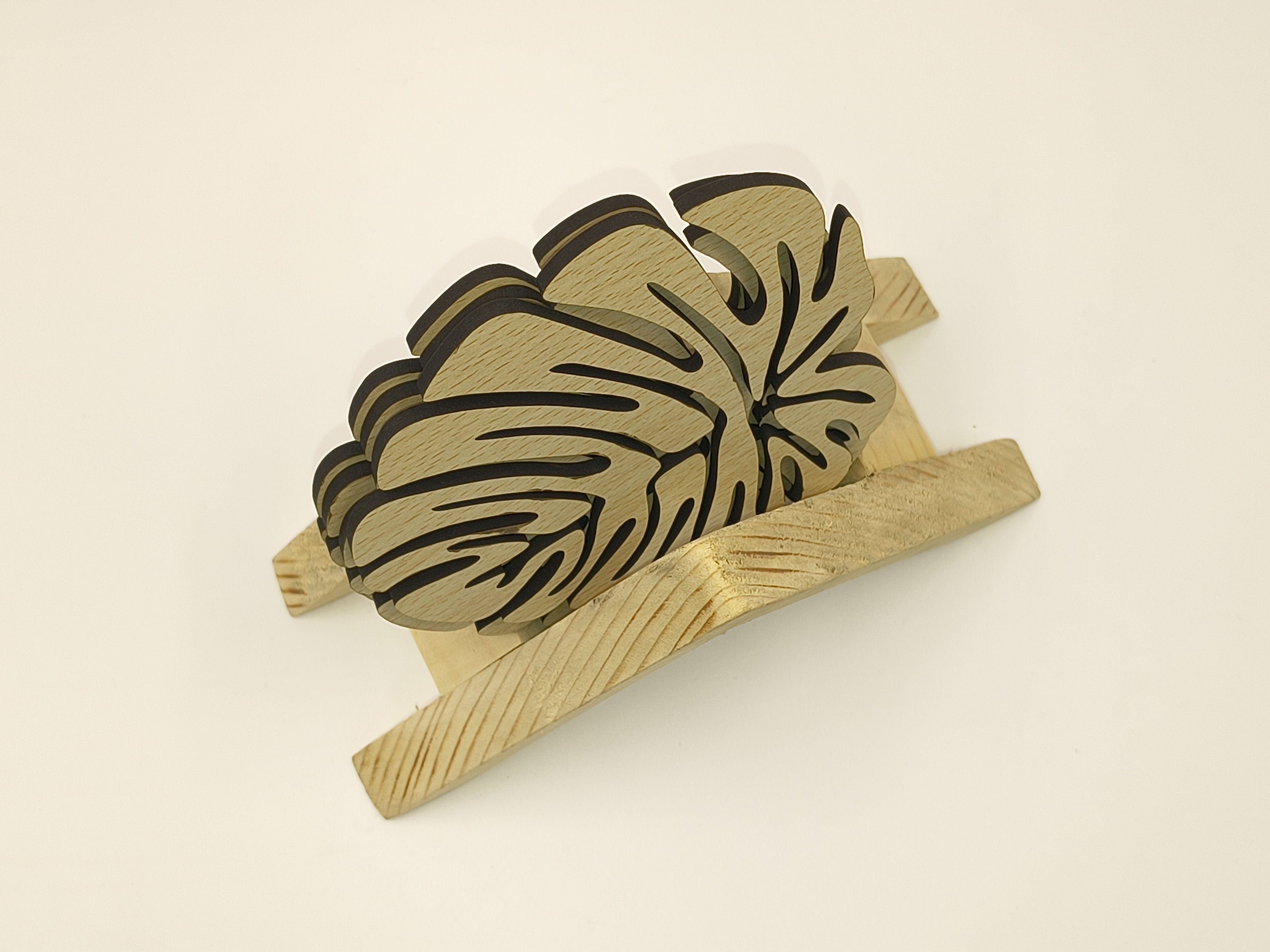 Wooden Leaf-Shaped Coasters without base