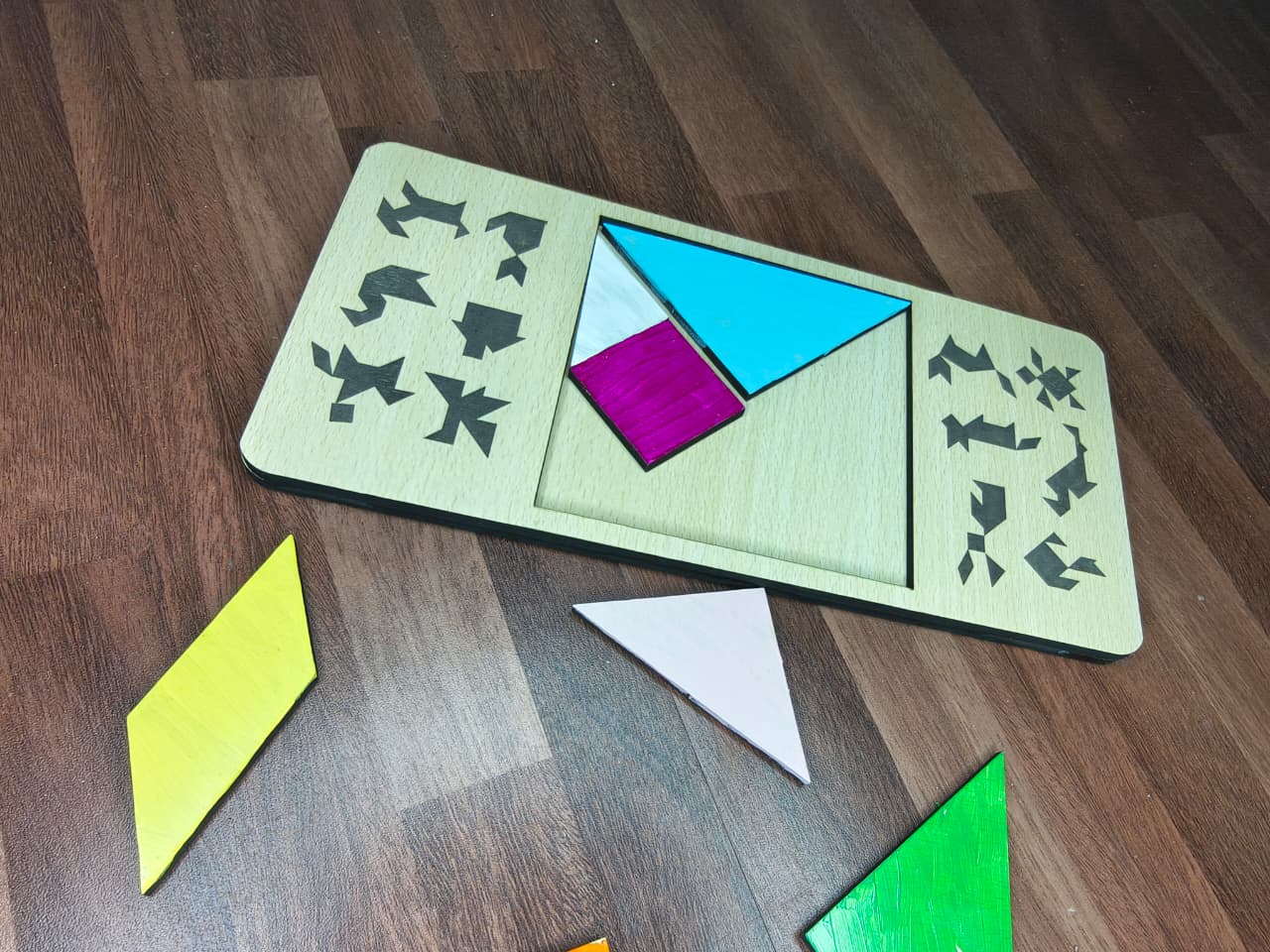 Wooden Tangram Puzzle Board