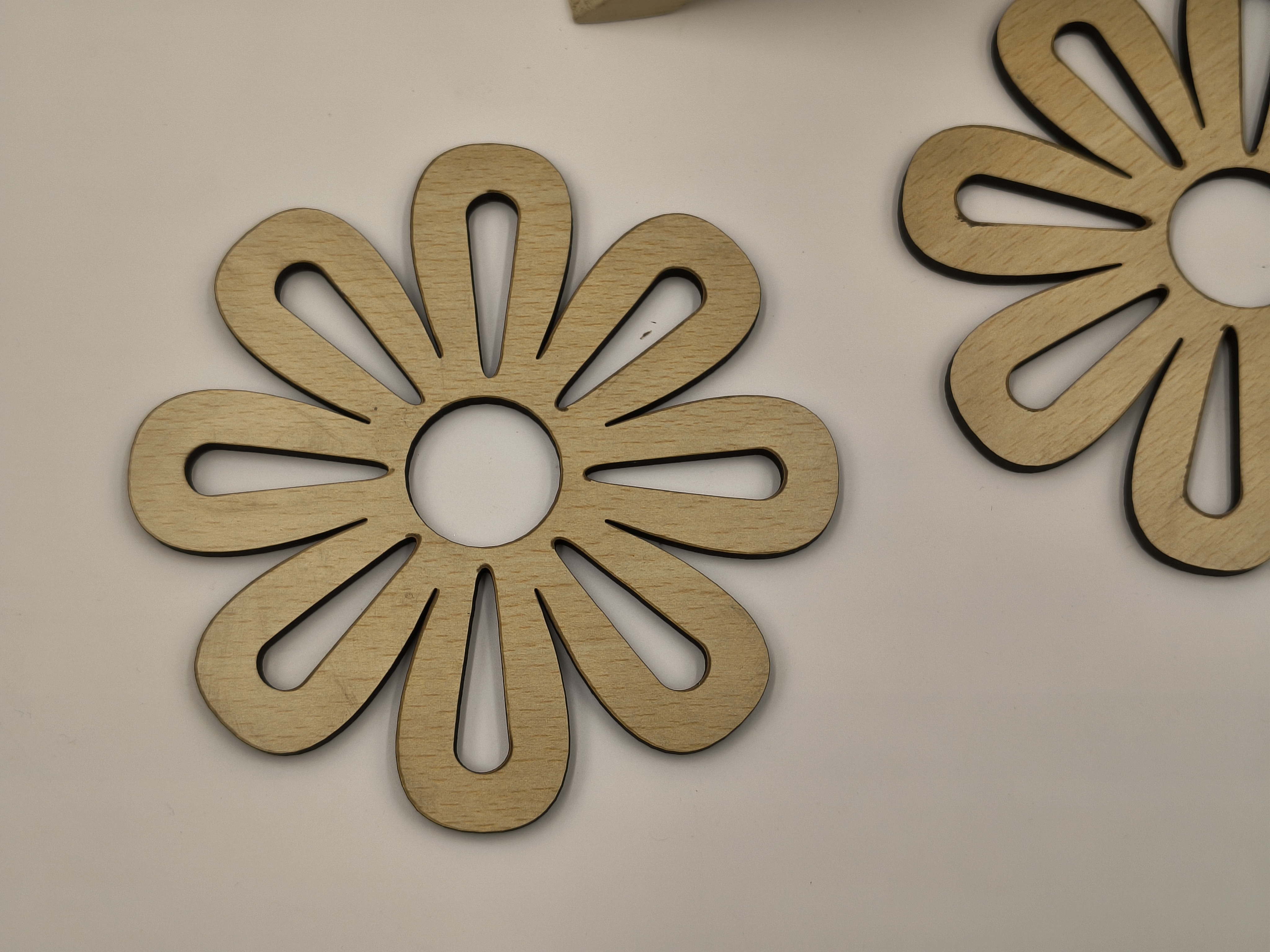 Wooden Flower Cutout coaster without Base 