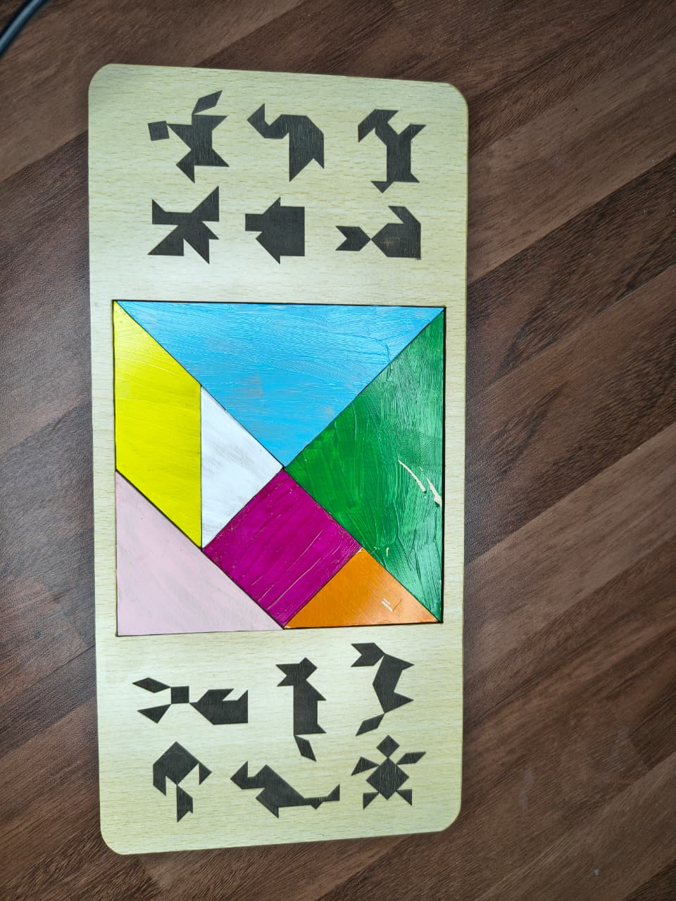 Wooden Tangram Puzzle Board