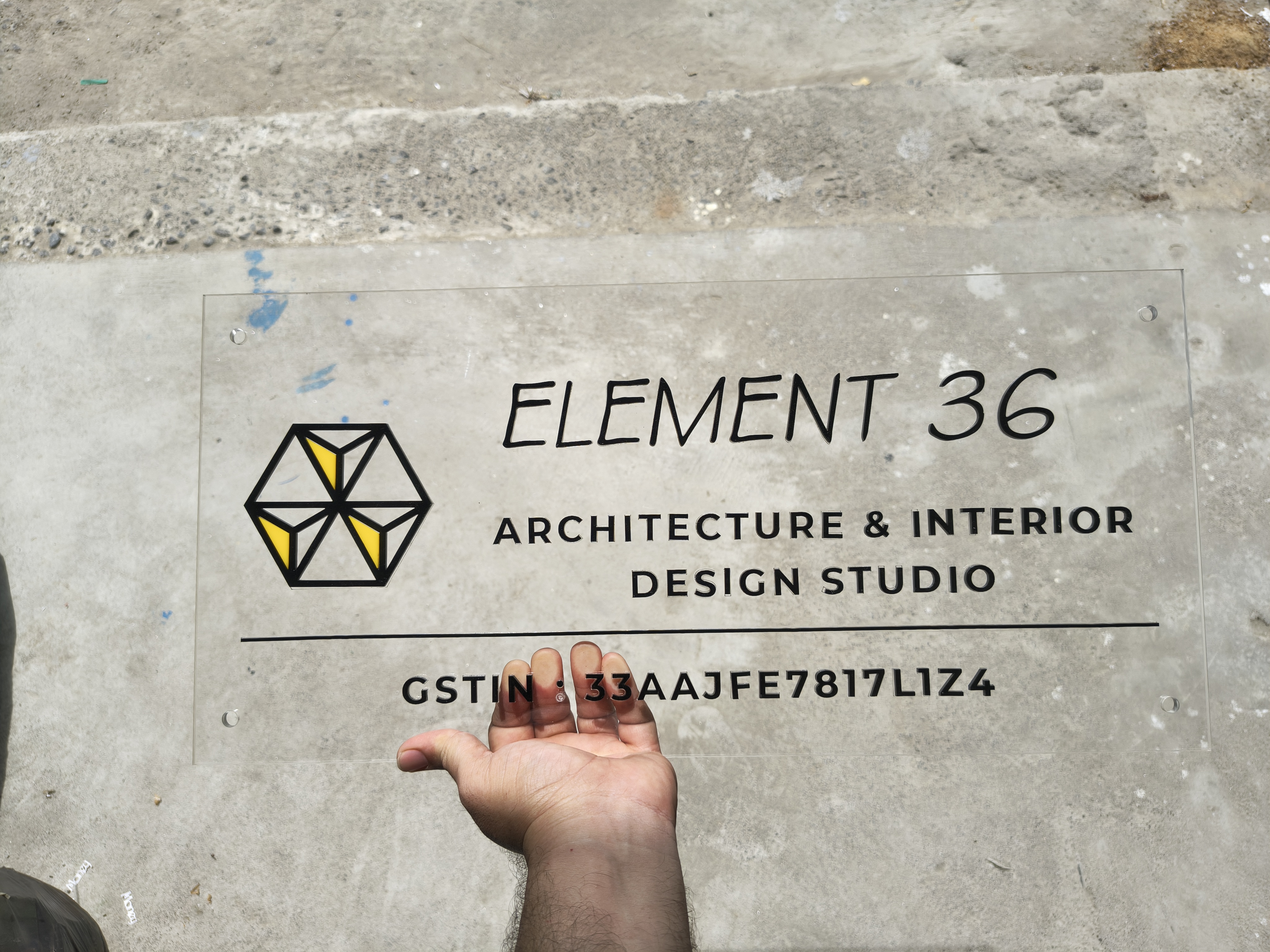 Acrylic Transparent Office Sign Board