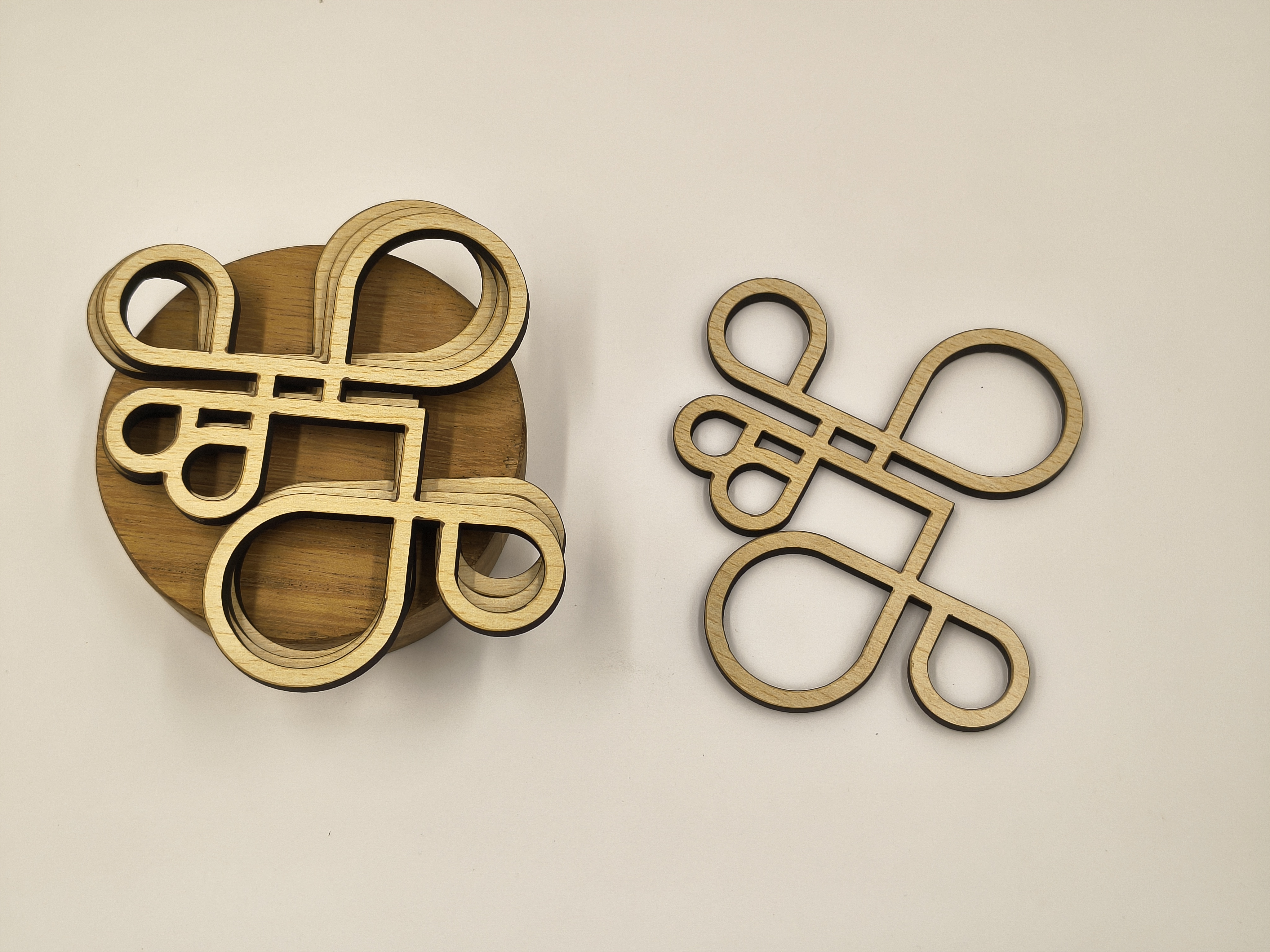 Wooden Command Symbol Coaster Set
