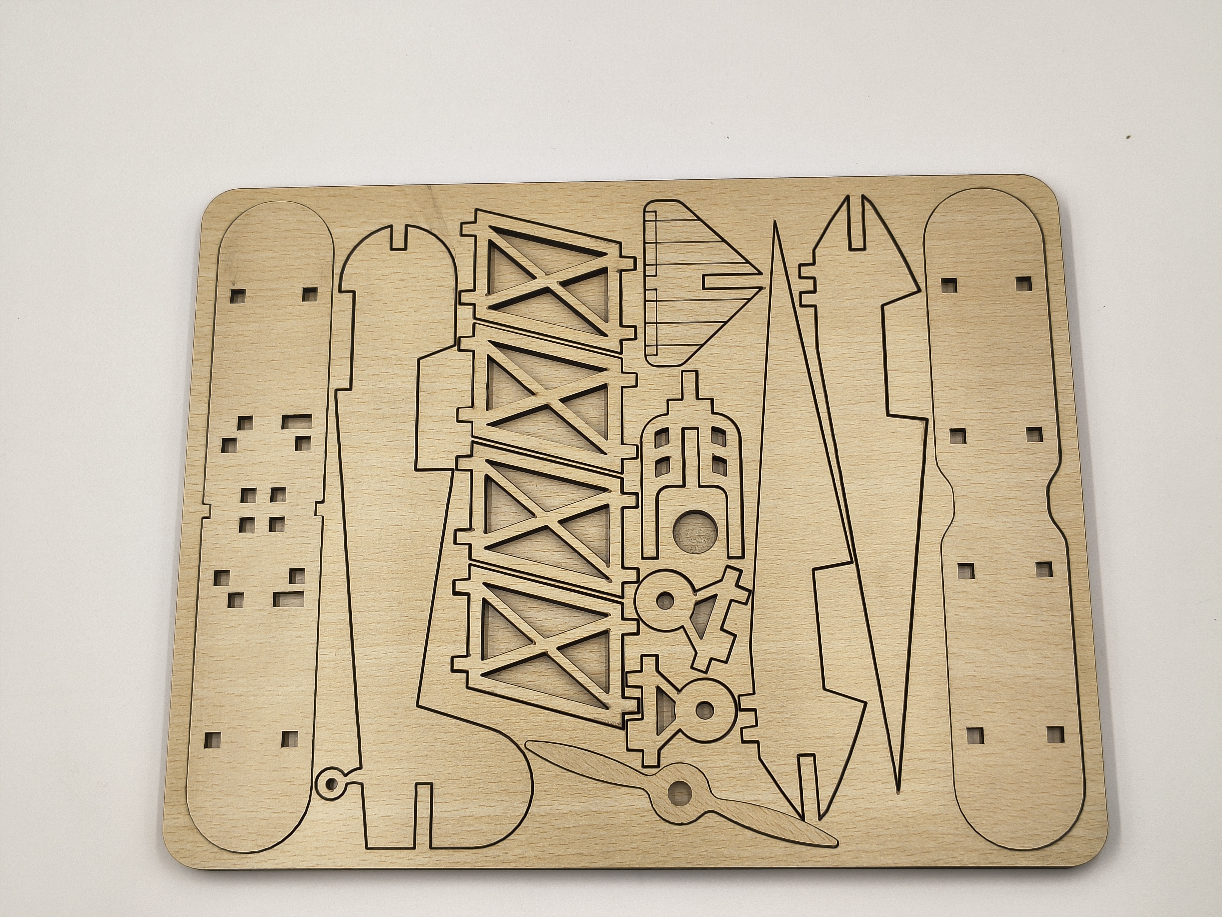 Wooden Biplane Puzzle Model DIY
