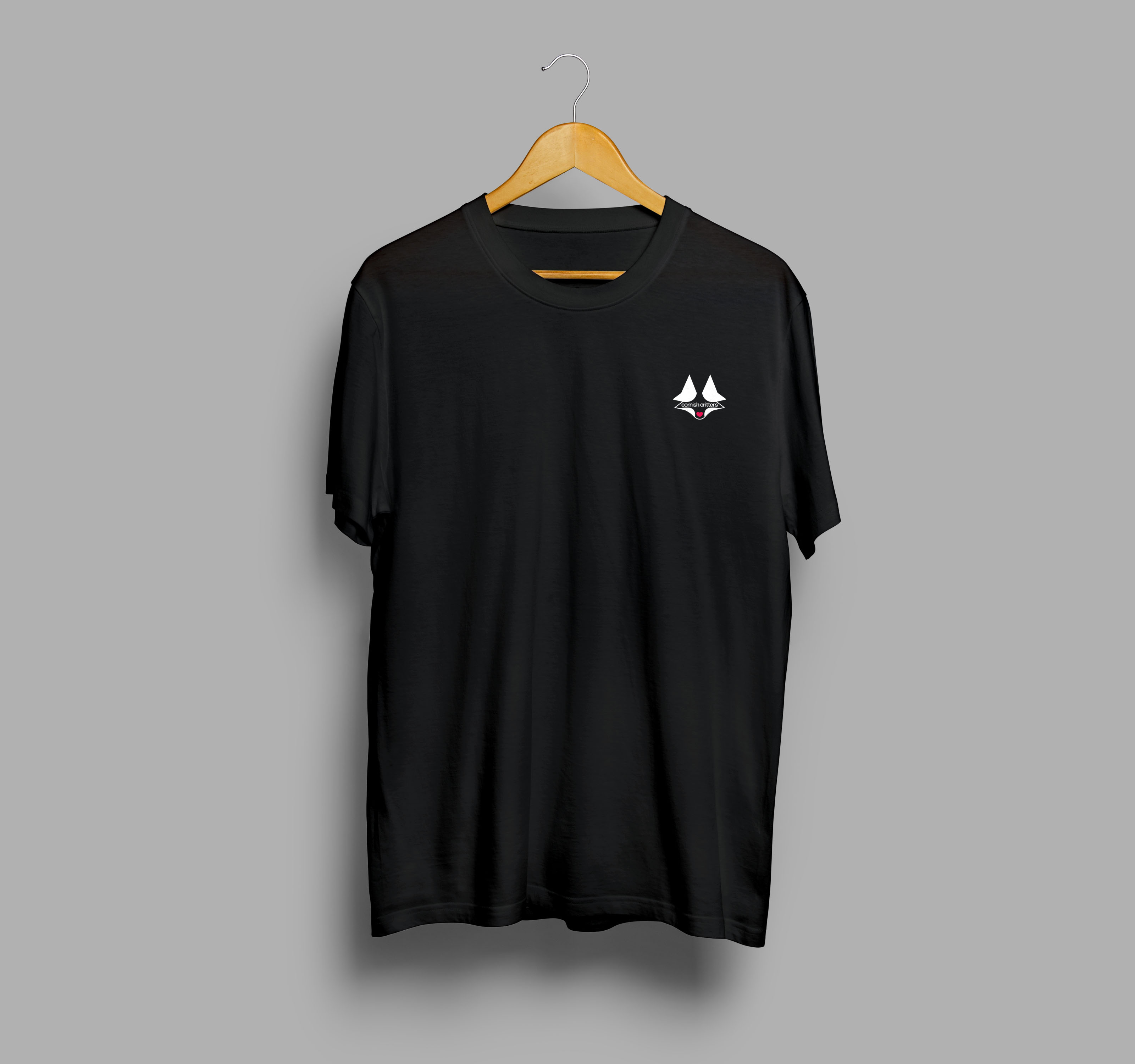Adult Black t-shirt with white logo