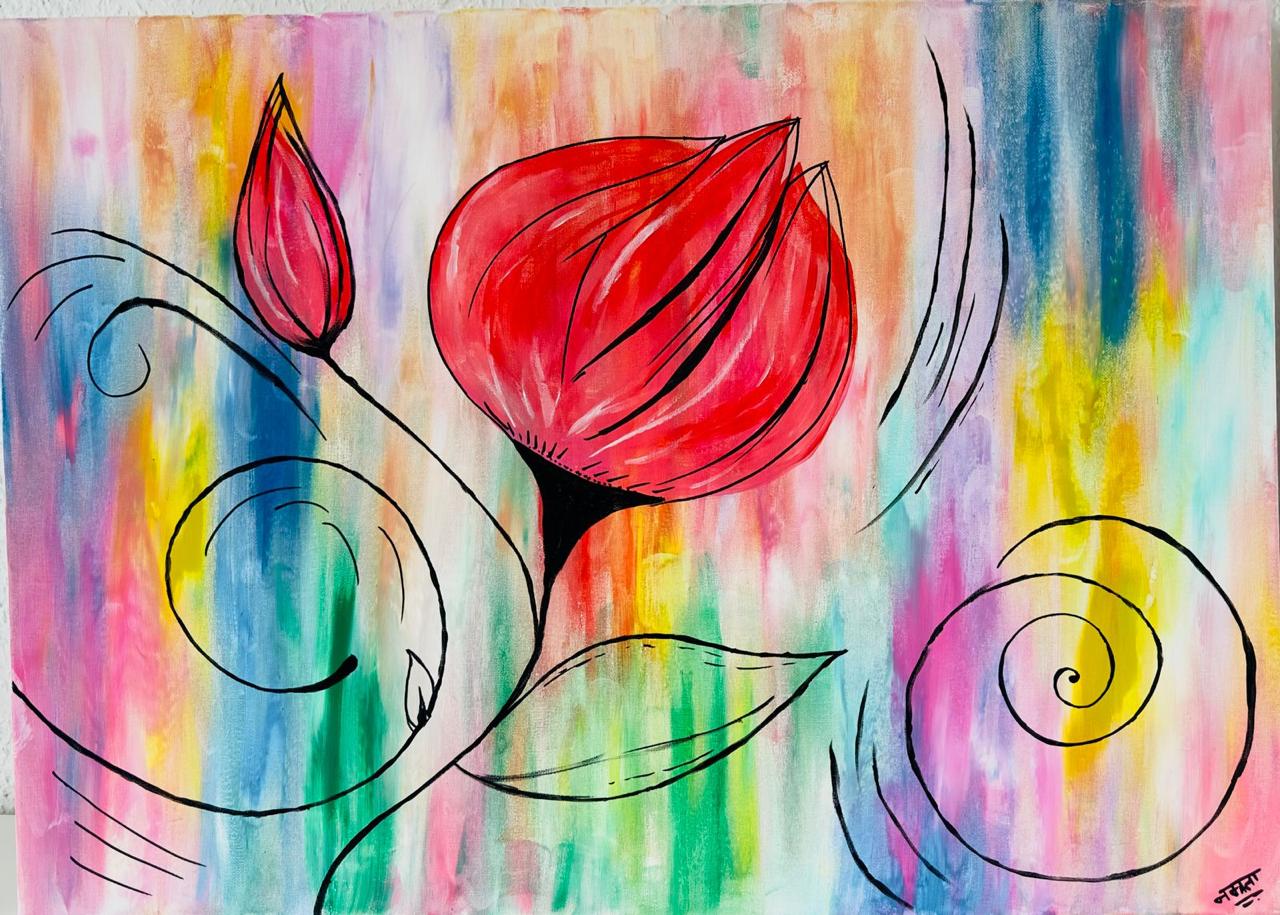 Abstract Flower Painting